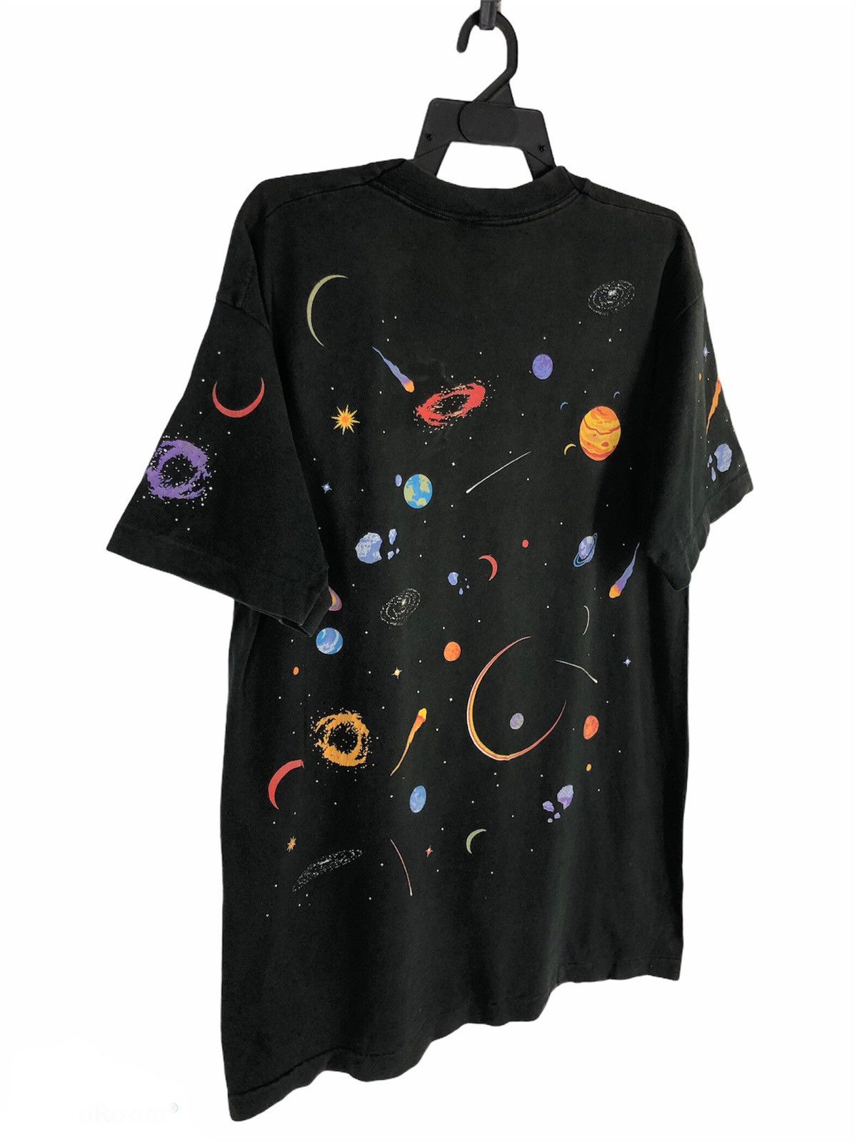 Vintage Vintage Cosmic Galaxy Print Black All Over Space Design Size US L / EU 52-54 / 3 - 4 Thumbnail