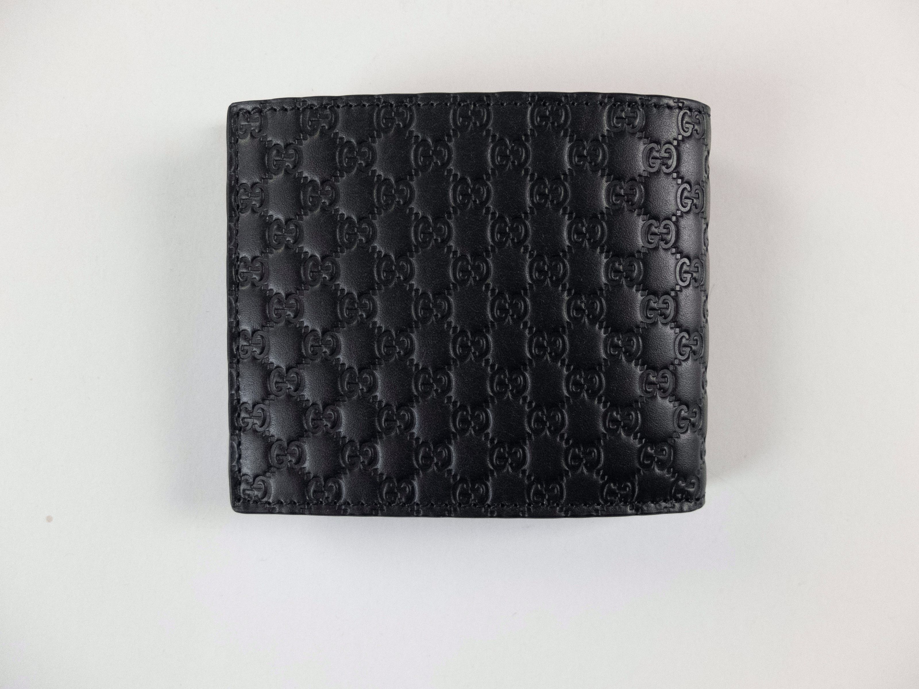 Gucci GUCCI navy blue GG Microguccissima leather bifold wallet Size ONE SIZE - 4 Thumbnail