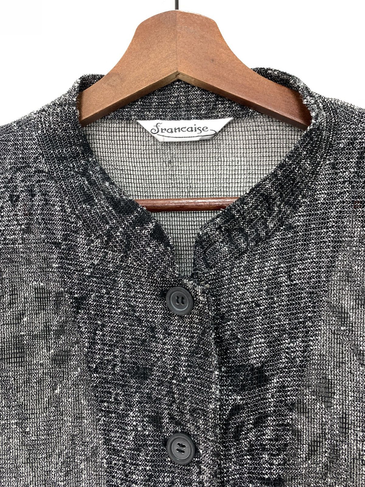 Japanese Brand FRANCAISE Mesh Net Fullprint Rose Transparent Long Cardigan Size L / US 10 / IT 46 - 10 Thumbnail