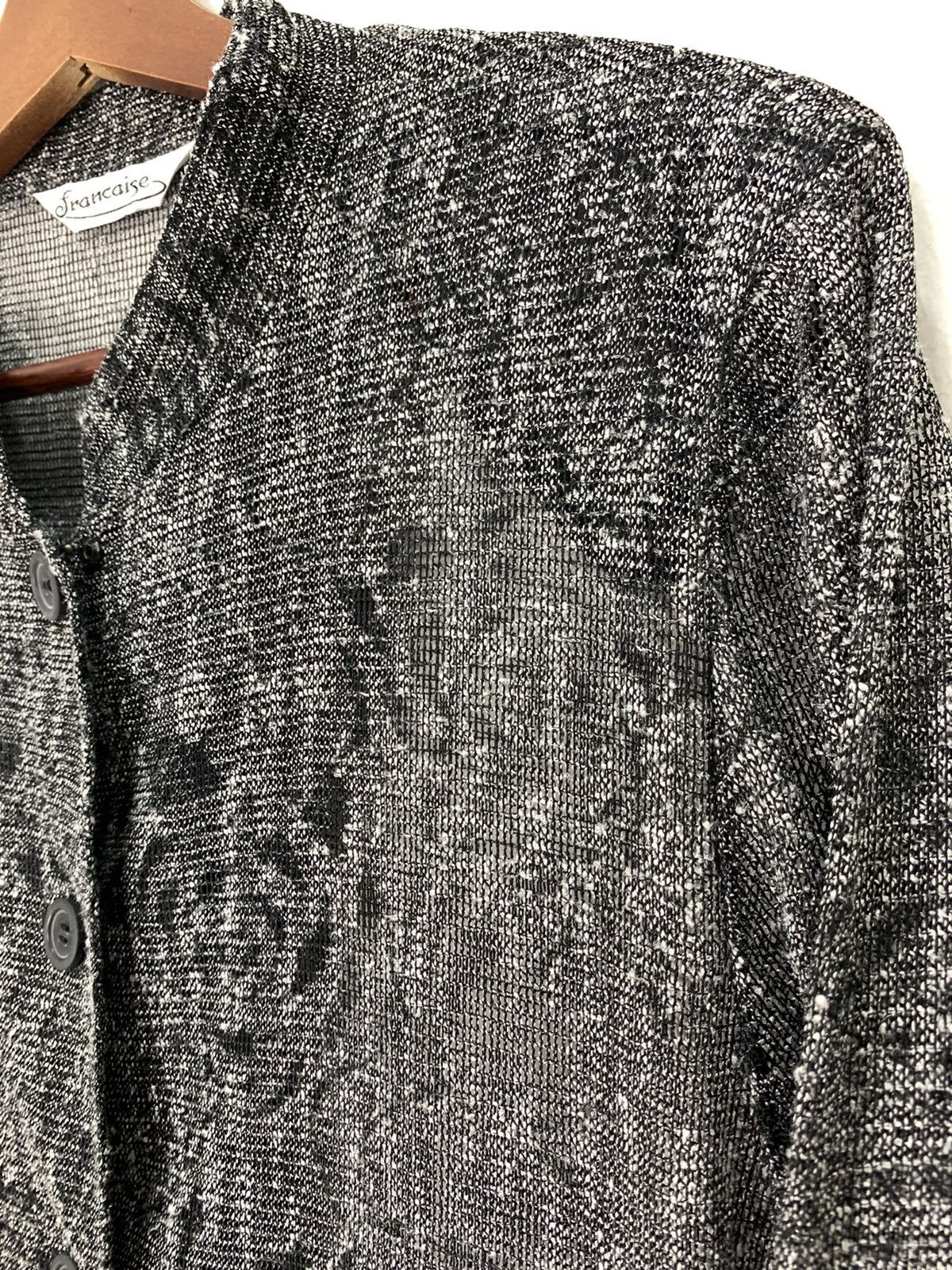 Japanese Brand FRANCAISE Mesh Net Fullprint Rose Transparent Long Cardigan Size L / US 10 / IT 46 - 8 Thumbnail