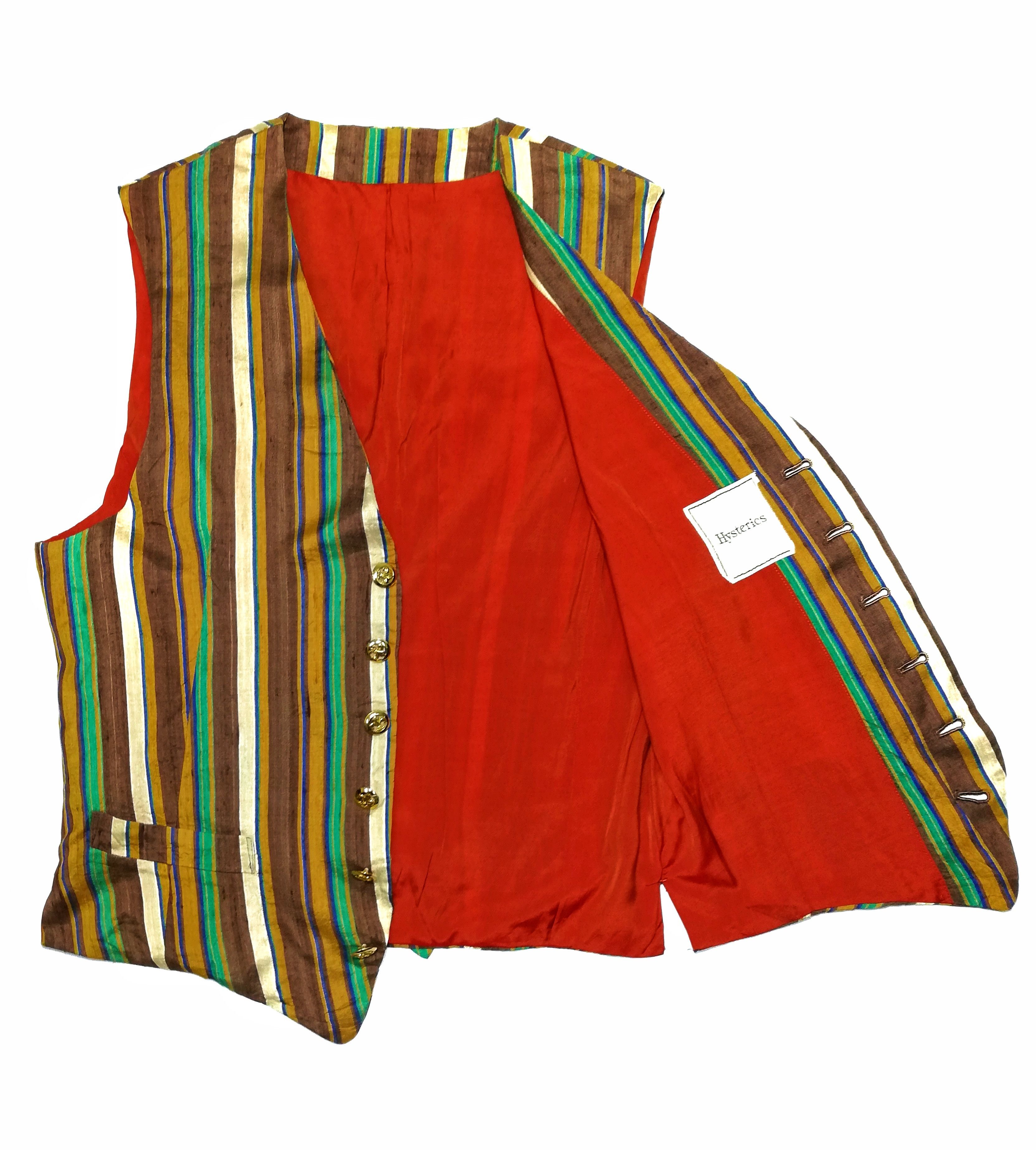 Hysteric Glamour × Japanese Brand 🔥HG Multicolor Stripe Multicolor Vest 100% Silk🔥 Size US S / EU 44-46 / 1 - 1 Thumbnail