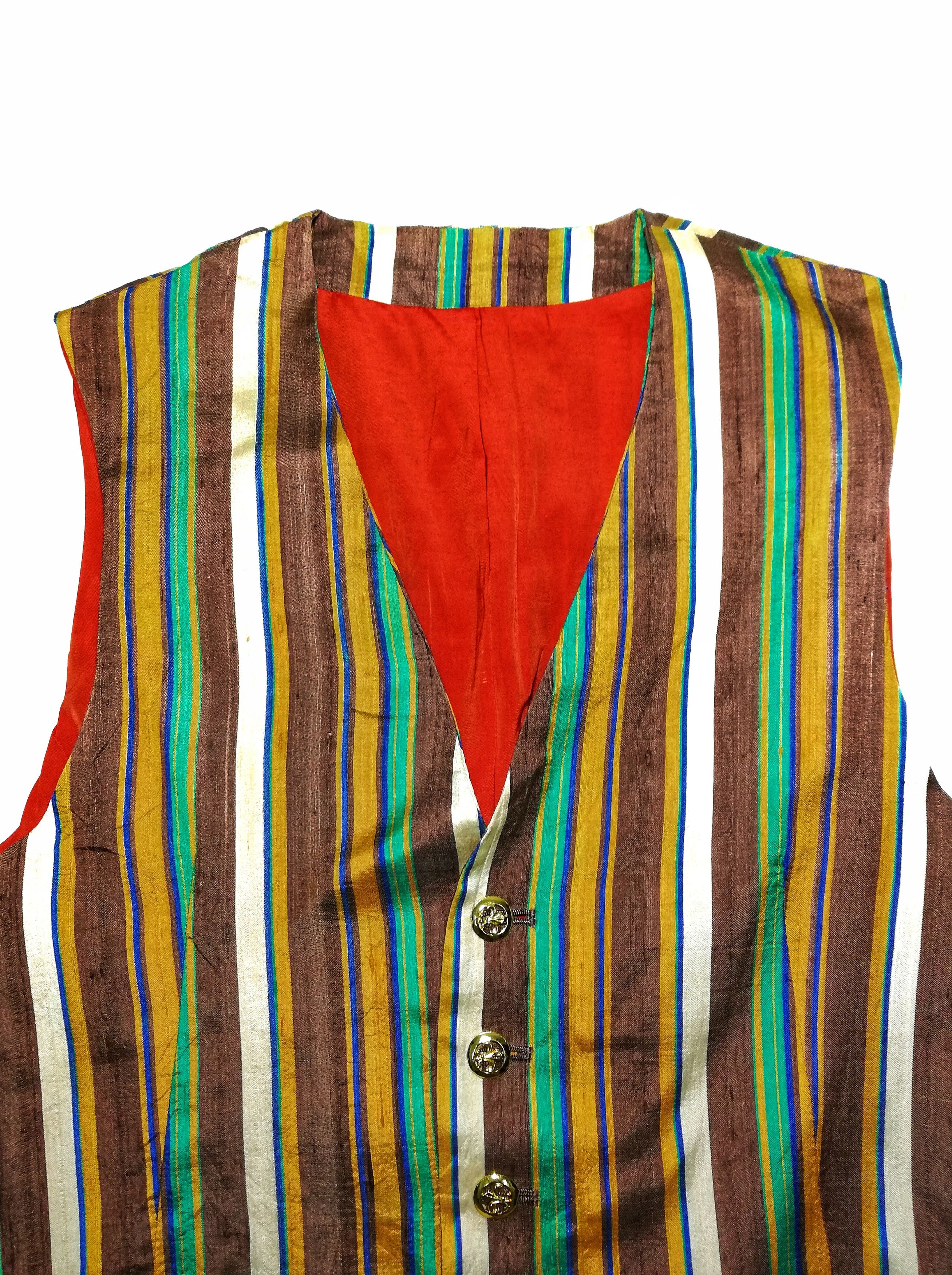 Hysteric Glamour × Japanese Brand 🔥HG Multicolor Stripe Multicolor Vest 100% Silk🔥 Size US S / EU 44-46 / 1 - 8 Thumbnail