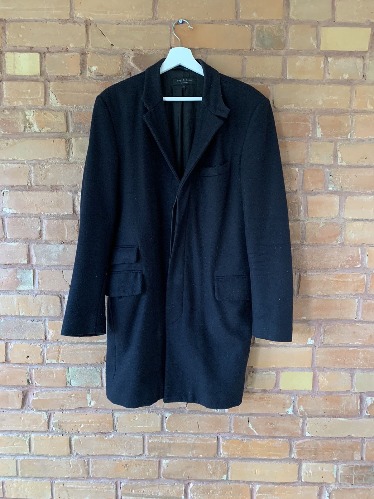 Rag & Bone Rag & Bone Navy Long Coat w/elbow patches Size US M / EU 48-50 / 2 - 1 Thumbnail