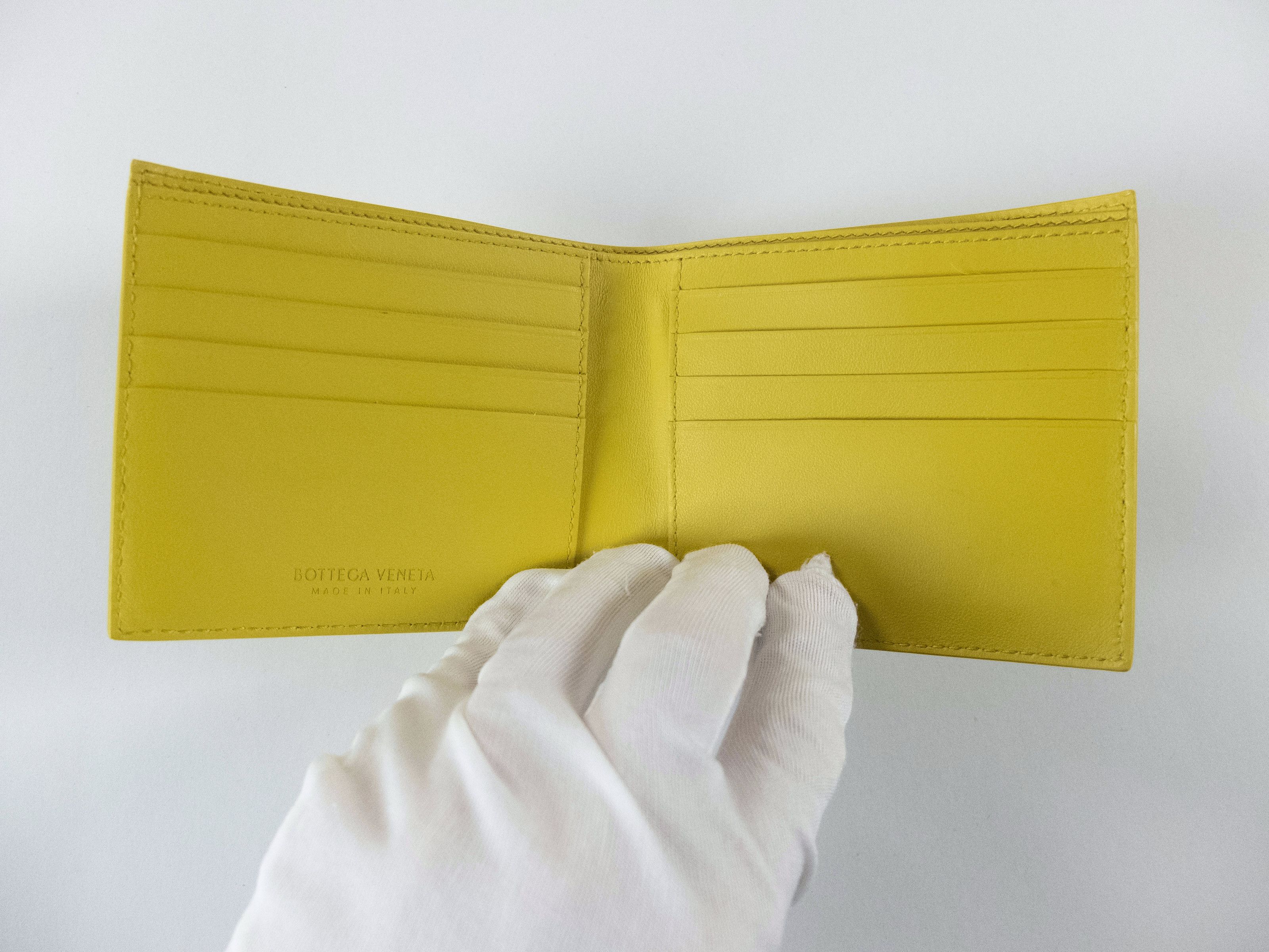 Bottega Veneta BOTTEGA VENETA yellow weave embossed bifold leather wallet q Size ONE SIZE - 3 Thumbnail