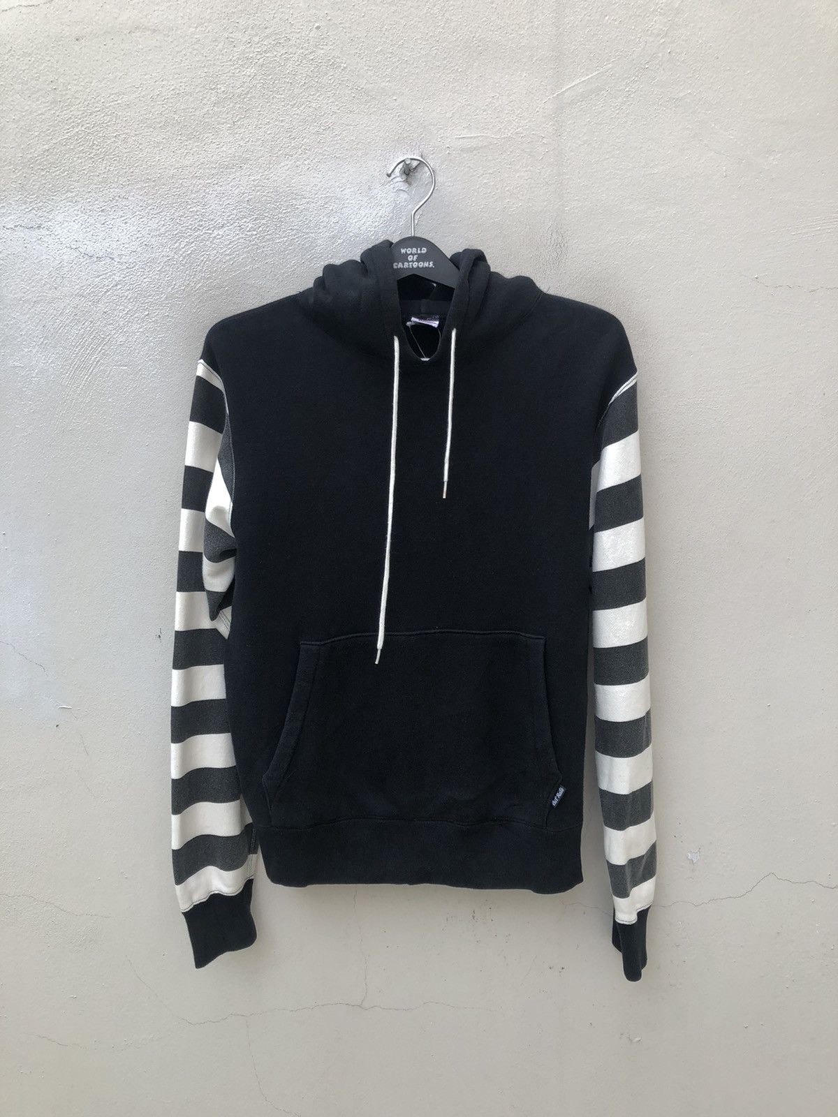 Vintage Cut - Rate Japan Border Striped Sleeves Black Hoodie Size US M / EU 48-50 / 2 - 7 Thumbnail