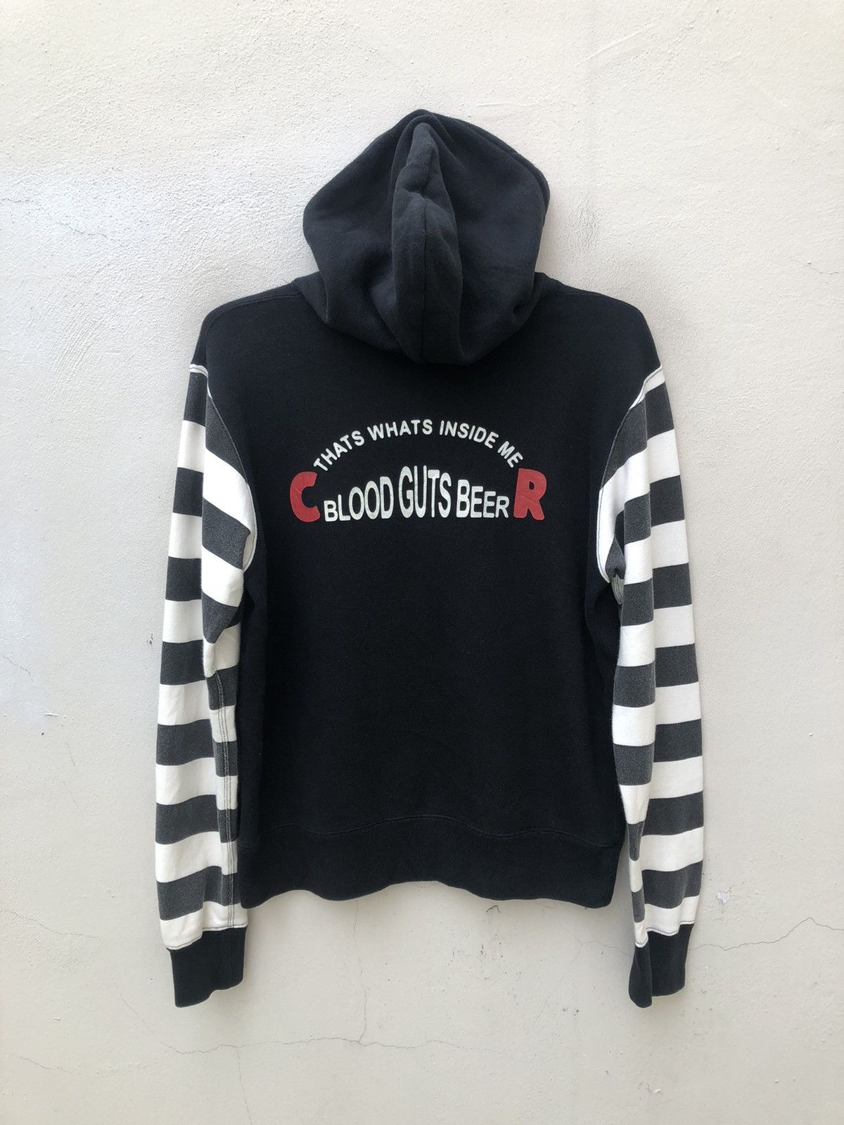 Vintage Cut - Rate Japan Border Striped Sleeves Black Hoodie Size US M / EU 48-50 / 2 - 1 Thumbnail