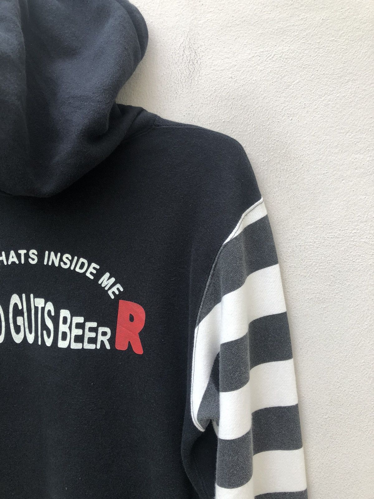 Vintage Cut - Rate Japan Border Striped Sleeves Black Hoodie Size US M / EU 48-50 / 2 - 3 Thumbnail