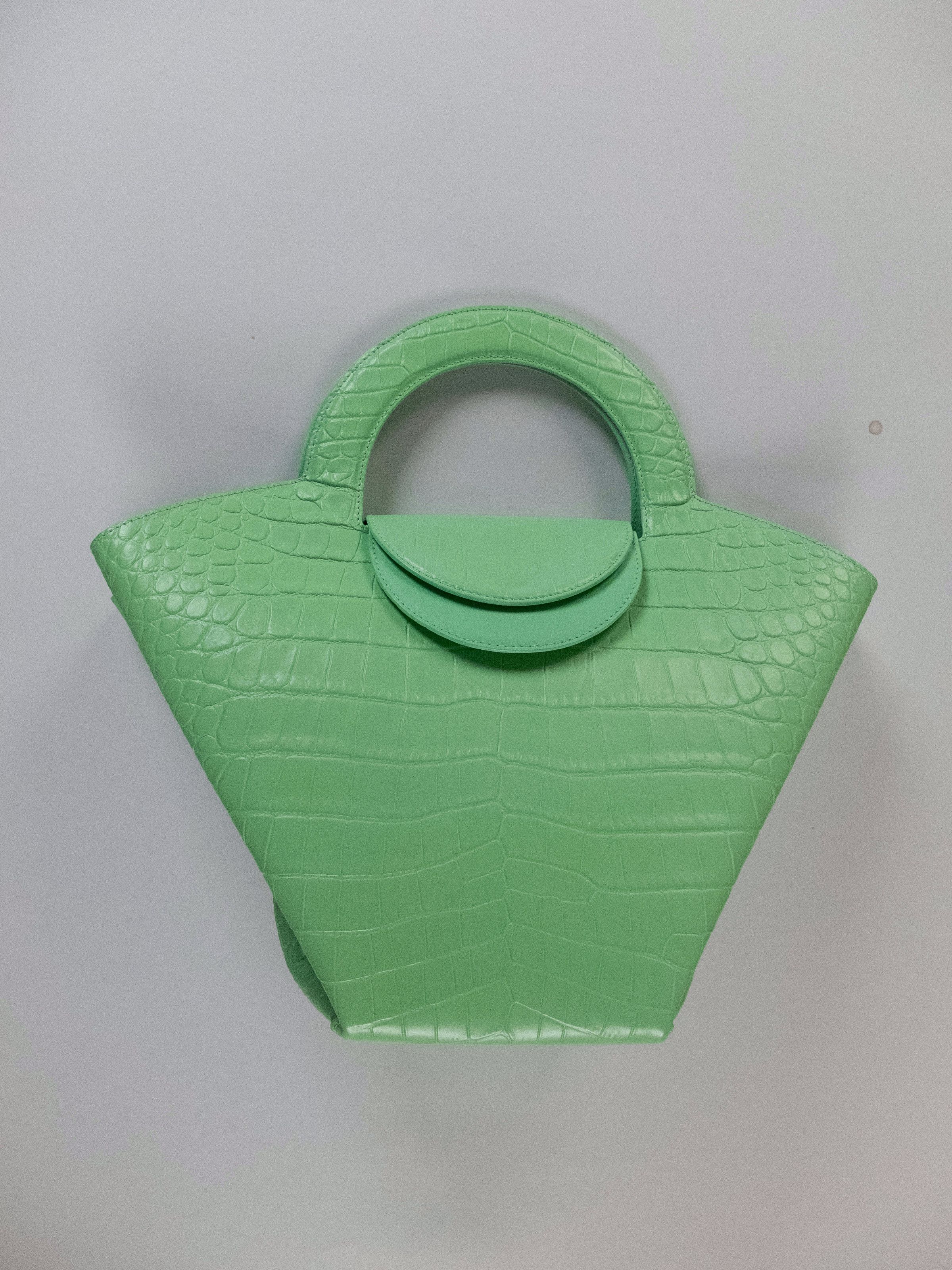 Bottega Veneta BOTTEGA VENETA Doll green croc effect leather tote bag Size ONE SIZE - 3 Thumbnail