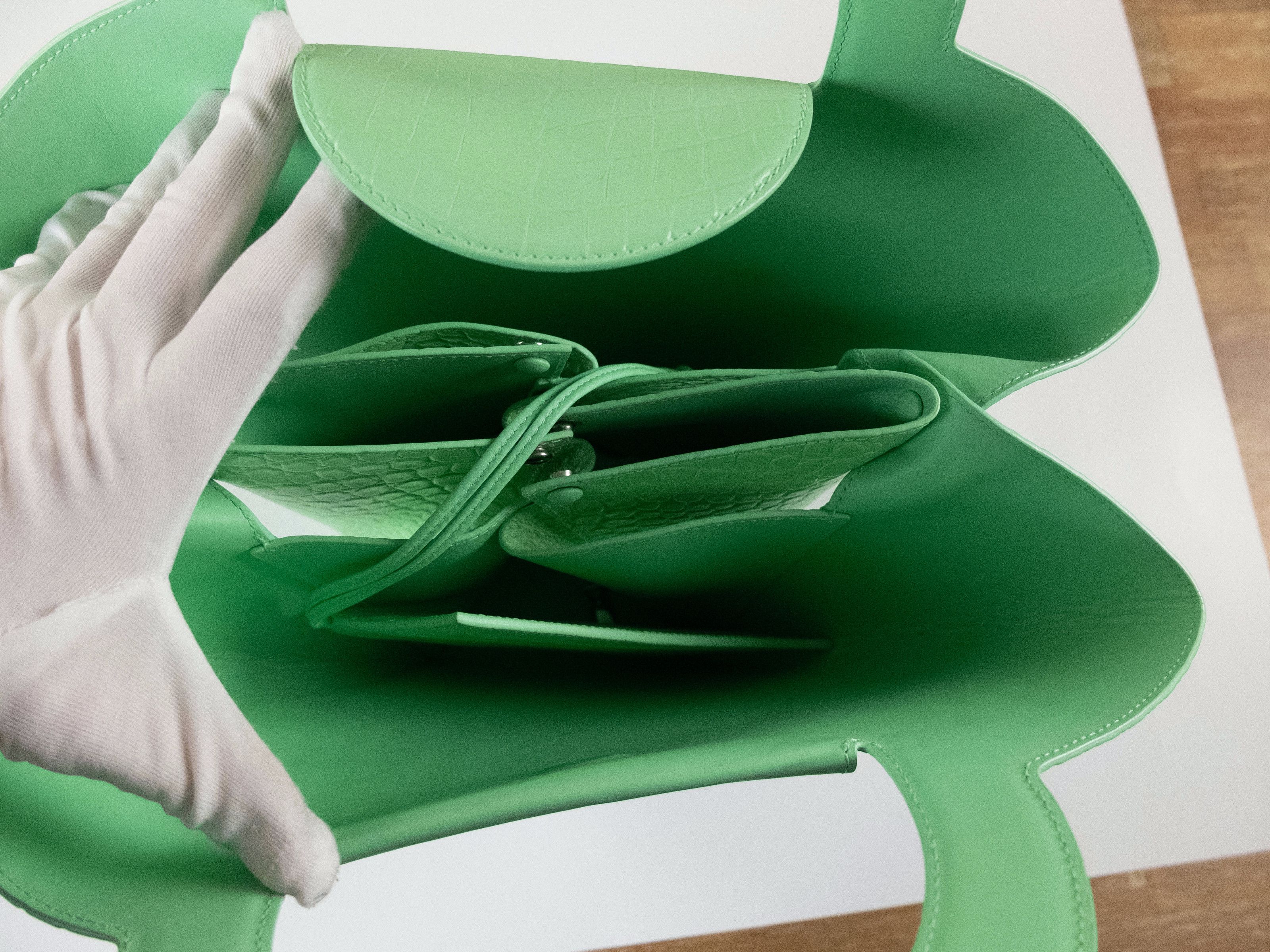 Bottega Veneta BOTTEGA VENETA Doll green croc effect leather tote bag Size ONE SIZE - 7 Thumbnail