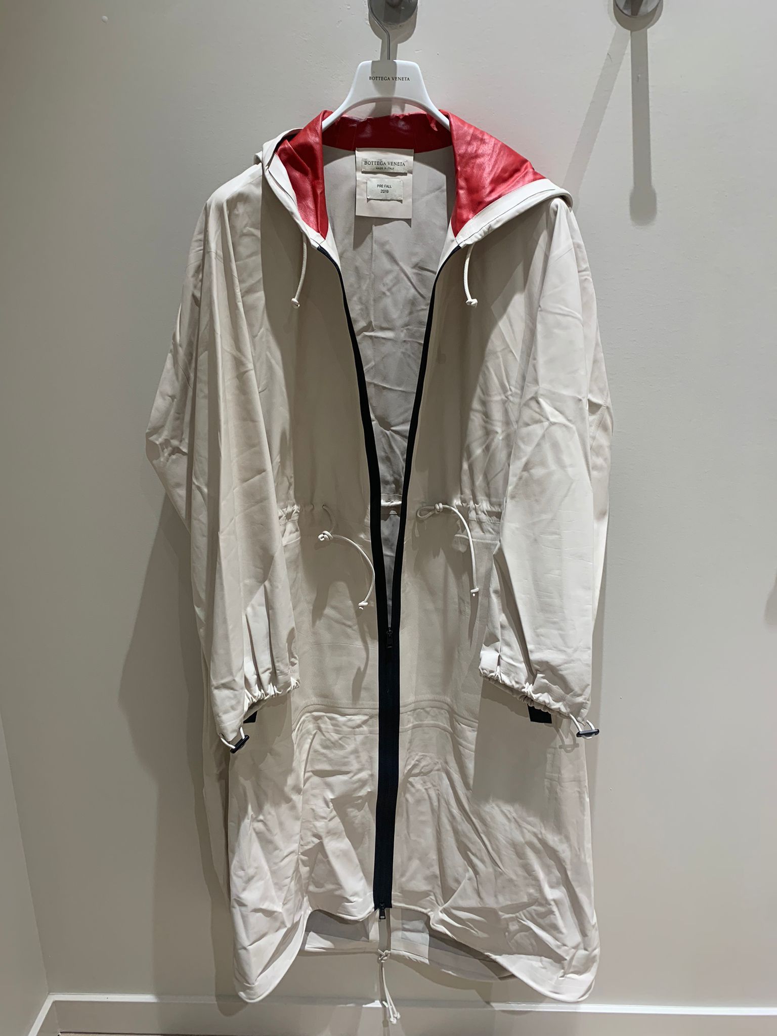 image of Bottega Veneta Bi Color Hydrology Calf Coat In Ivory, Men's (Size Medium)