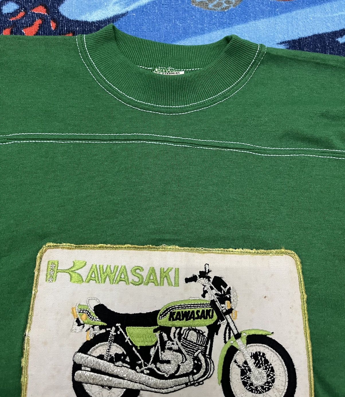 Vintage Vintage Raglan Shirt with Vintage Kawasaki Patch Custom Size US M / EU 48-50 / 2 - 3 Thumbnail