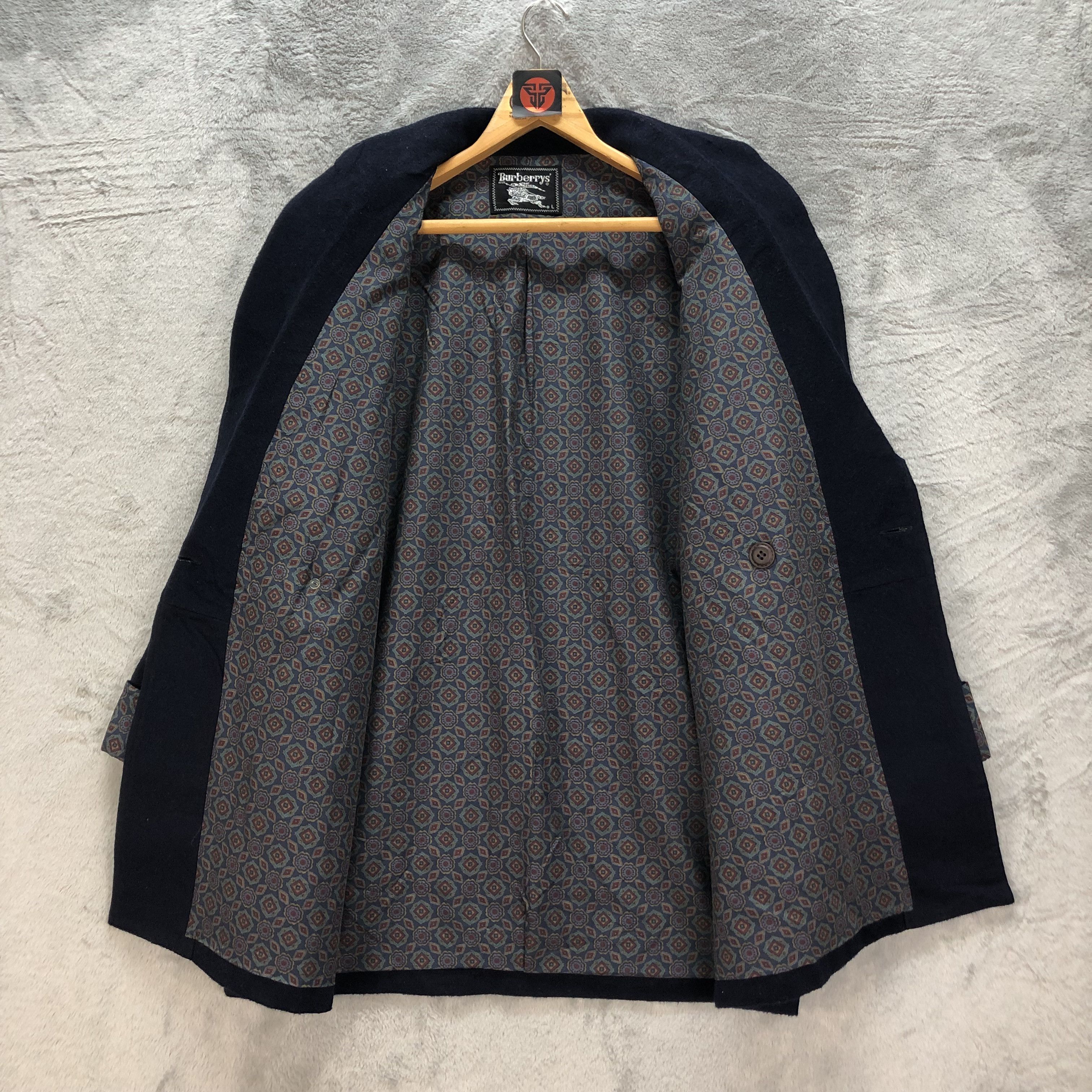 Burberry VINTAGE BURBERRYS EMBROIDERY LOGO WOOL COAT #6823-92 Size US L / EU 52-54 / 3 - 7 Thumbnail