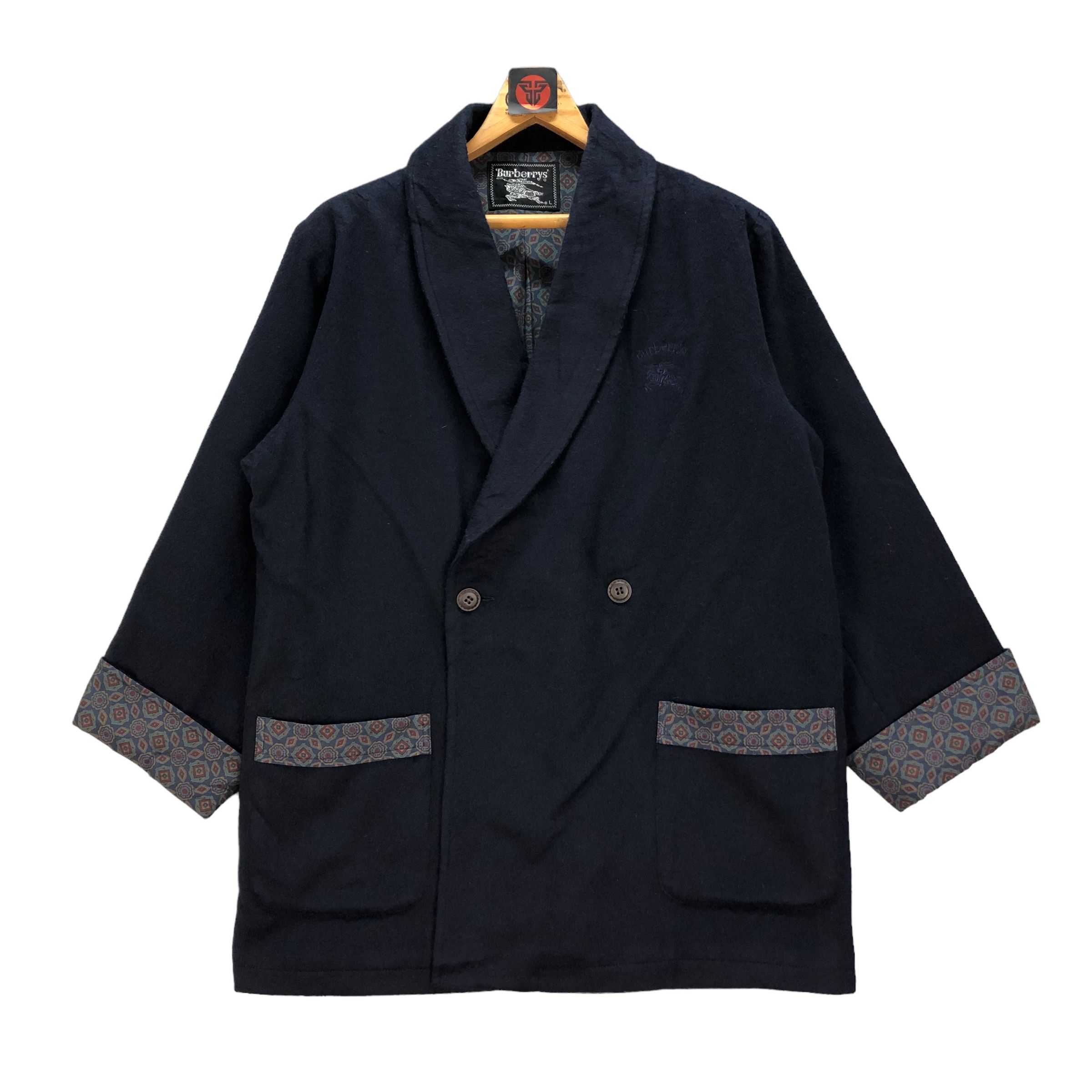 Burberry VINTAGE BURBERRYS EMBROIDERY LOGO WOOL COAT #6823-92 Size US L / EU 52-54 / 3 - 1 Thumbnail
