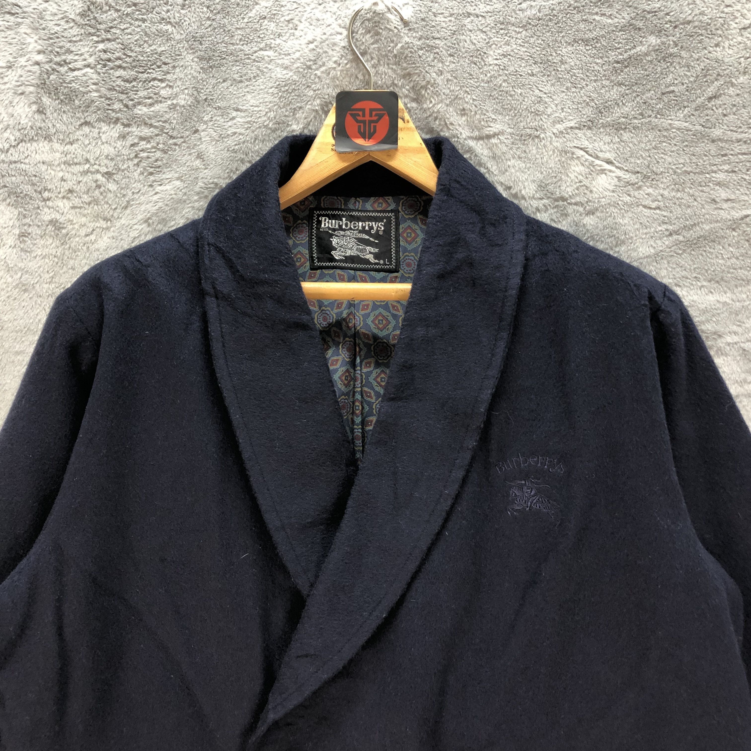 Burberry VINTAGE BURBERRYS EMBROIDERY LOGO WOOL COAT #6823-92 Size US L / EU 52-54 / 3 - 2 Thumbnail