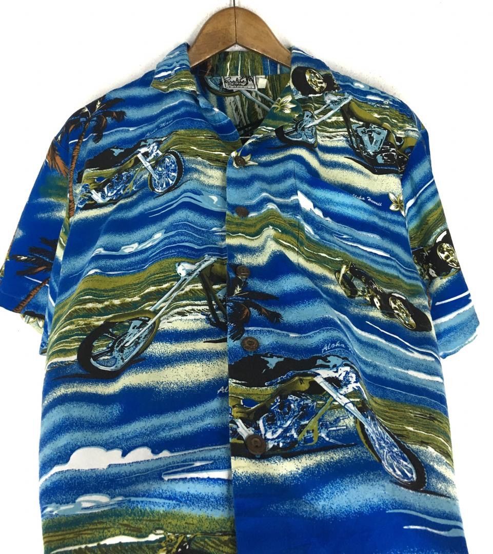 Paradise × Vintage Vintage 80s Paradise Style Hawaiian Motorcycle Size US S / EU 44-46 / 1 - 3 Thumbnail