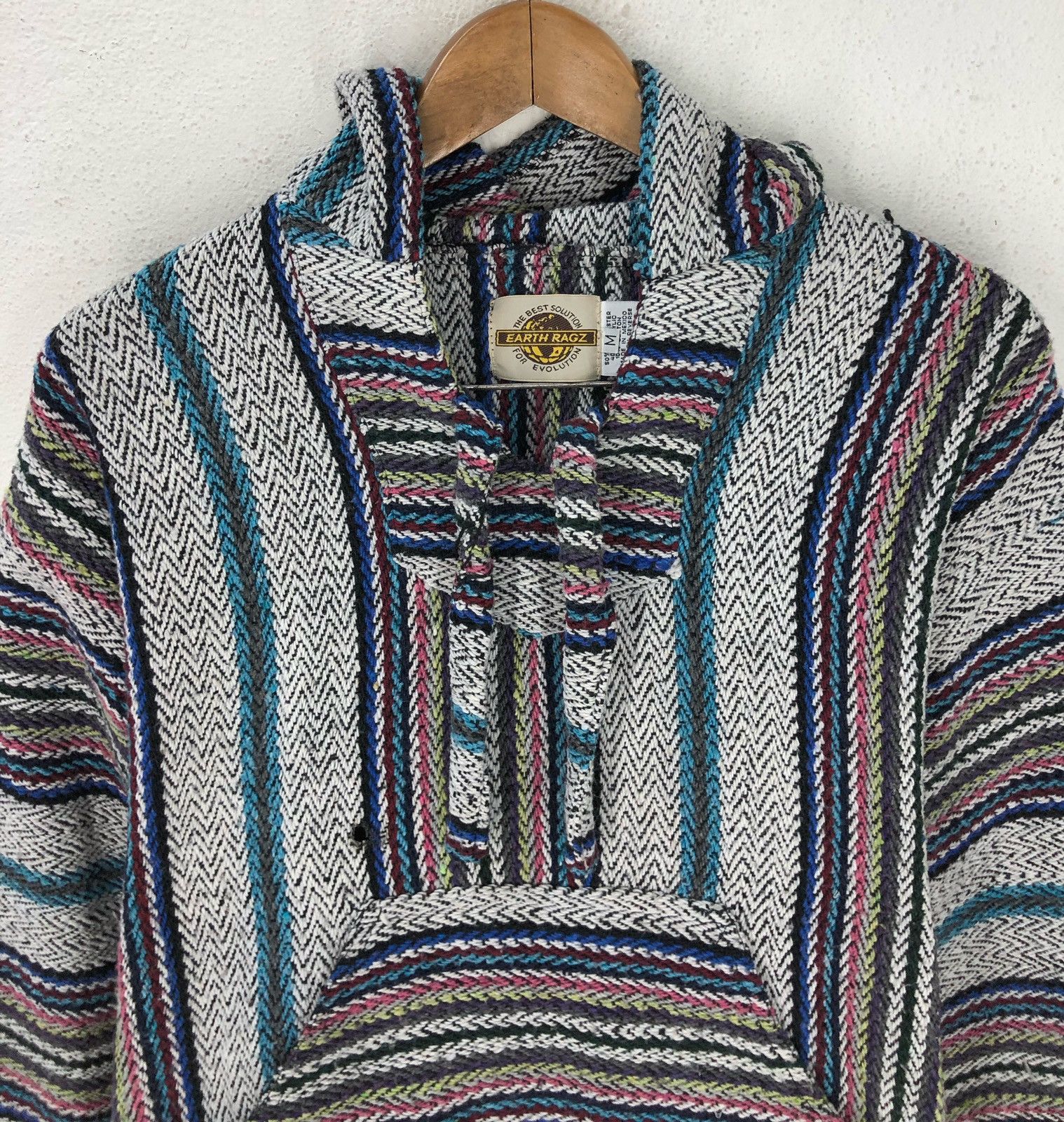 Earth Ragz × Made In Usa × Vintage Baja Earth Rags Poncho Knitwear ...