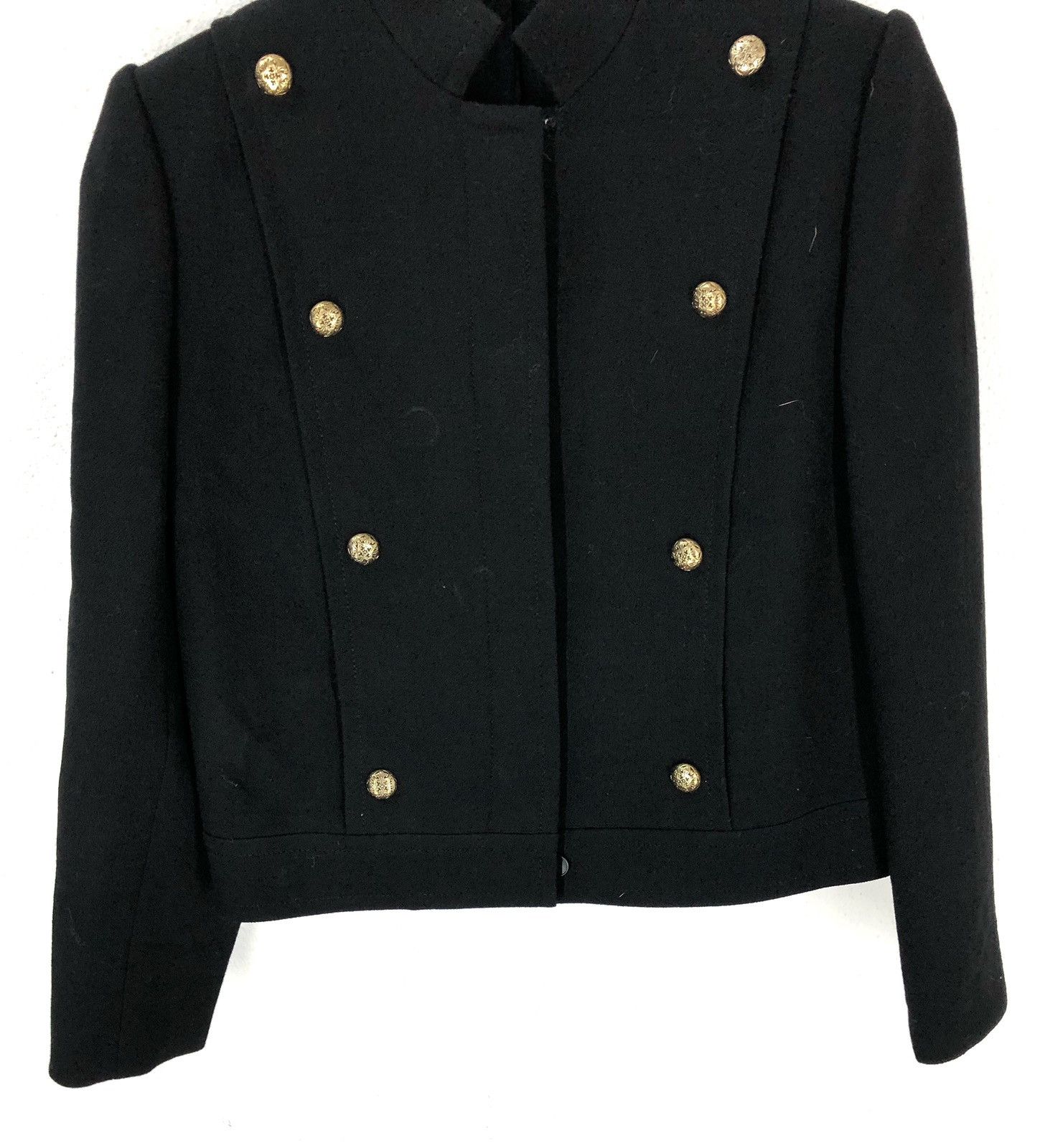 Lanvin × Vintage Lanvin Paris Military Style Wool Jacket Black Gold Buttons Size US S / EU 44-46 / 1 - 3 Thumbnail
