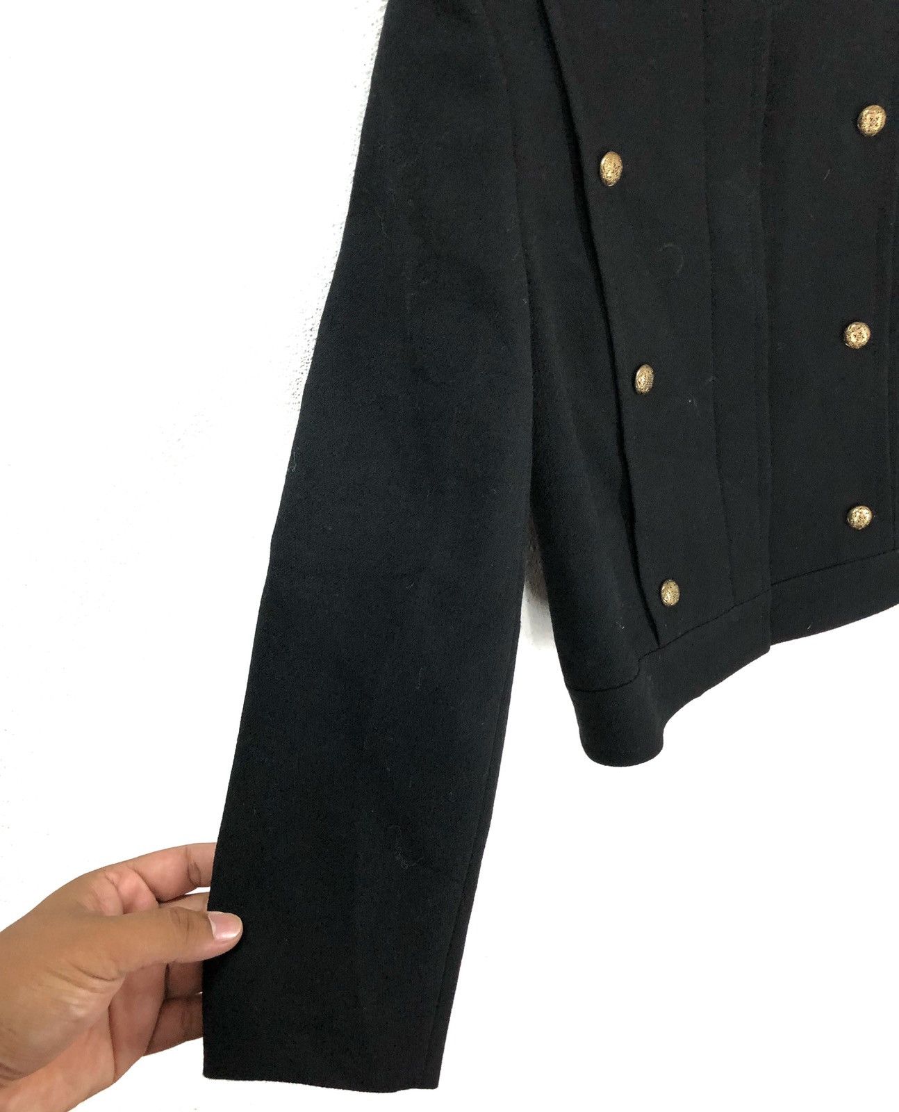 Lanvin × Vintage Lanvin Paris Military Style Wool Jacket Black Gold Buttons Size US S / EU 44-46 / 1 - 5 Thumbnail