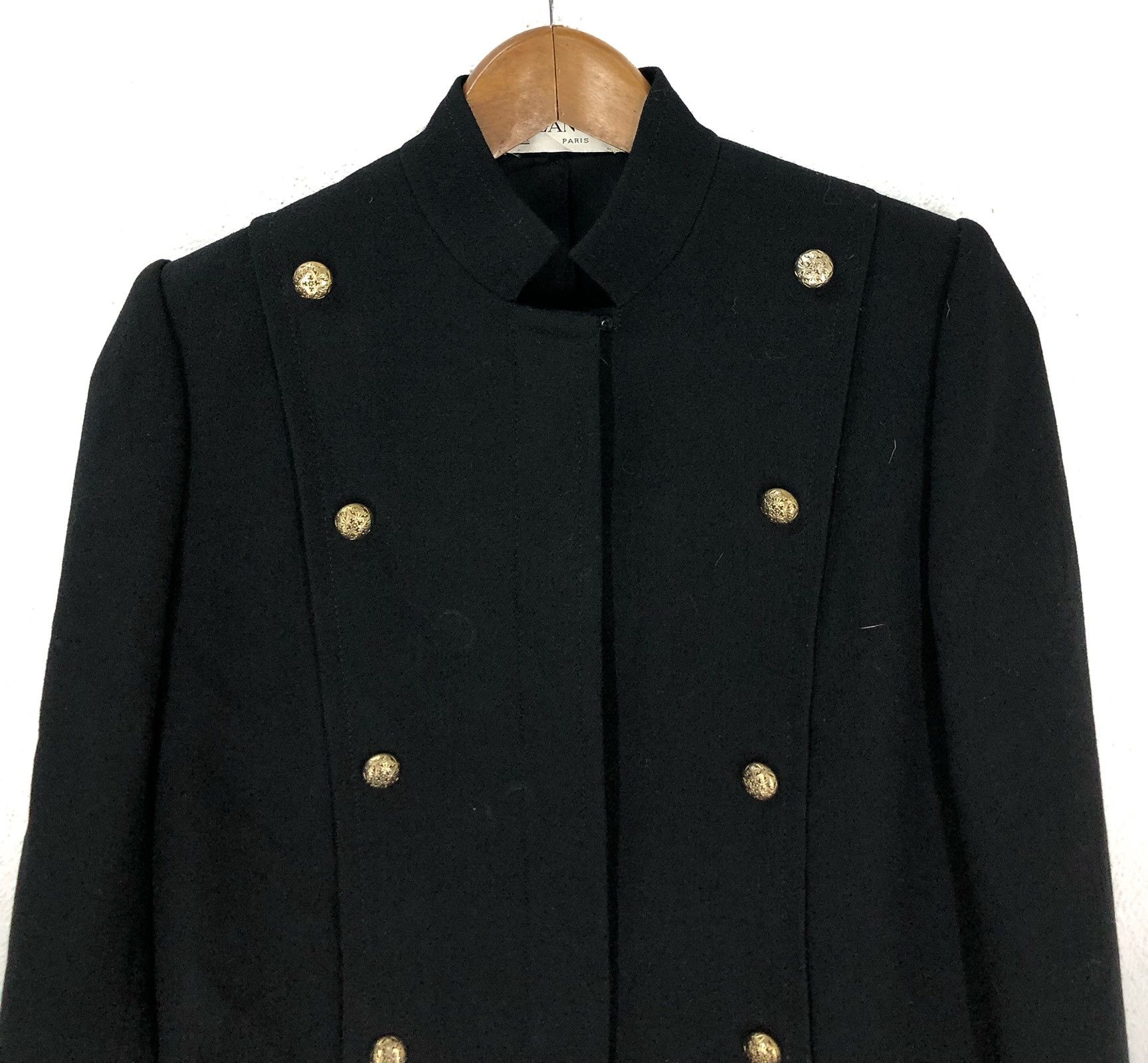 Lanvin × Vintage Lanvin Paris Military Style Wool Jacket Black Gold Buttons Size US S / EU 44-46 / 1 - 2 Thumbnail