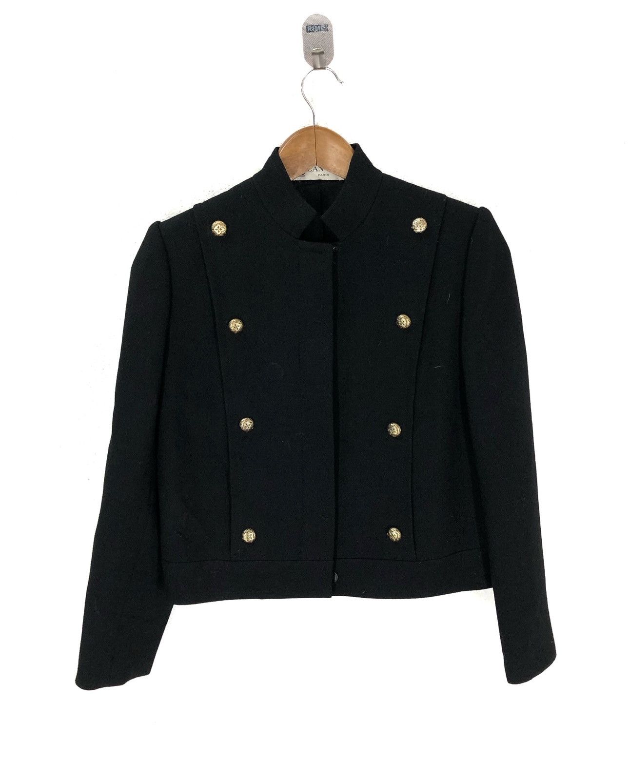 Lanvin × Vintage Lanvin Paris Military Style Wool Jacket Black Gold Buttons Size US S / EU 44-46 / 1 - 1 Thumbnail