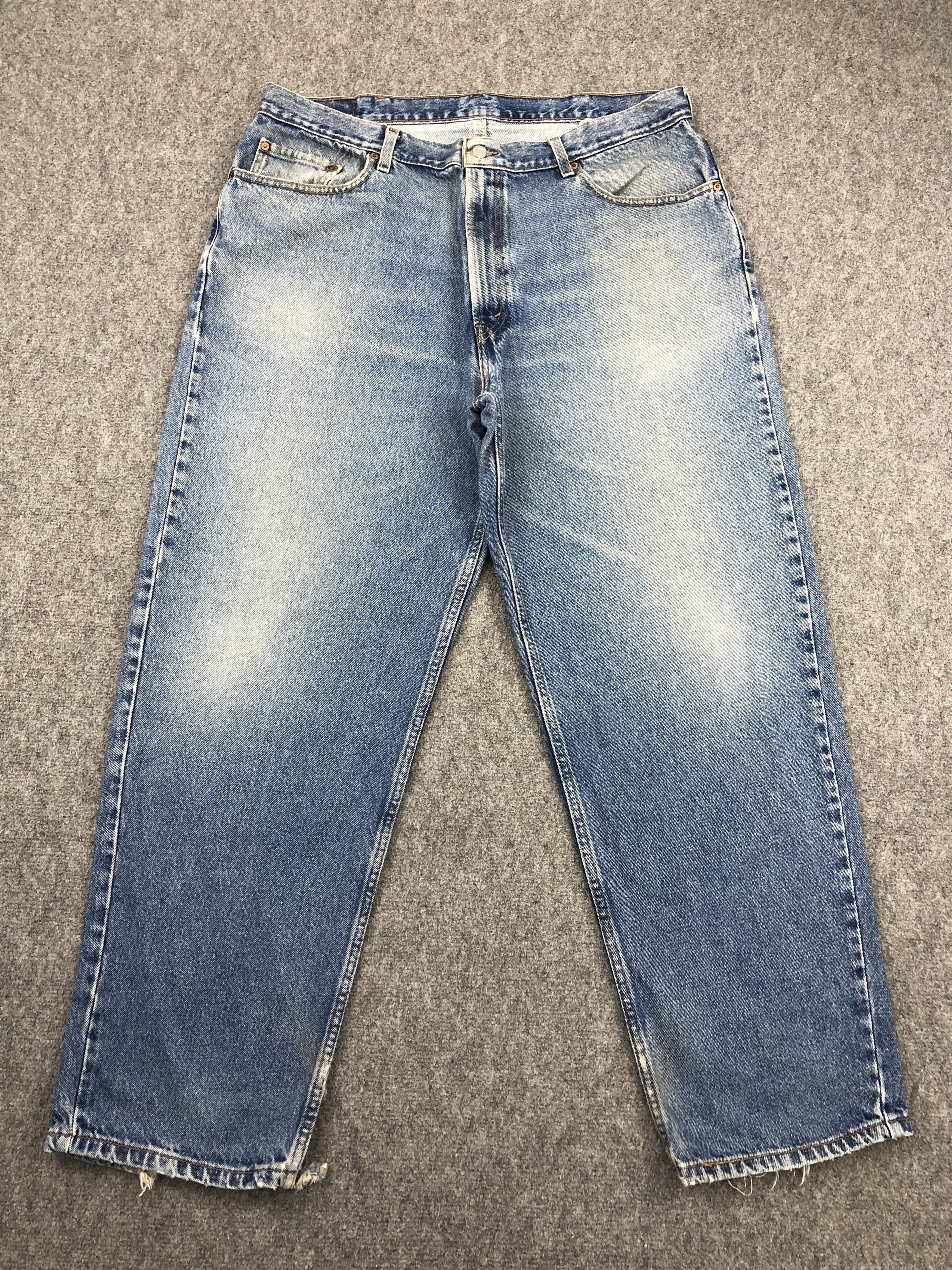 image of Levis 560 Faded Blue Jeans in Blue Denim, Men's (Size 39)