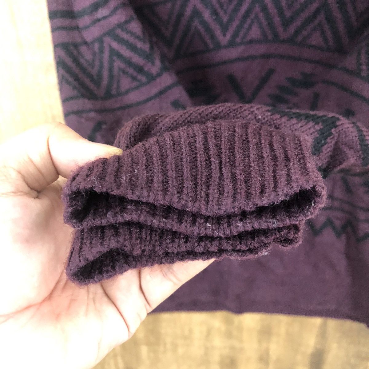 Aran Isles Knitwear × Japanese Brand Bliss Point Purple Cardigan Knitwear vintage #6234 Size US L / EU 52-54 / 3 - 4 Thumbnail