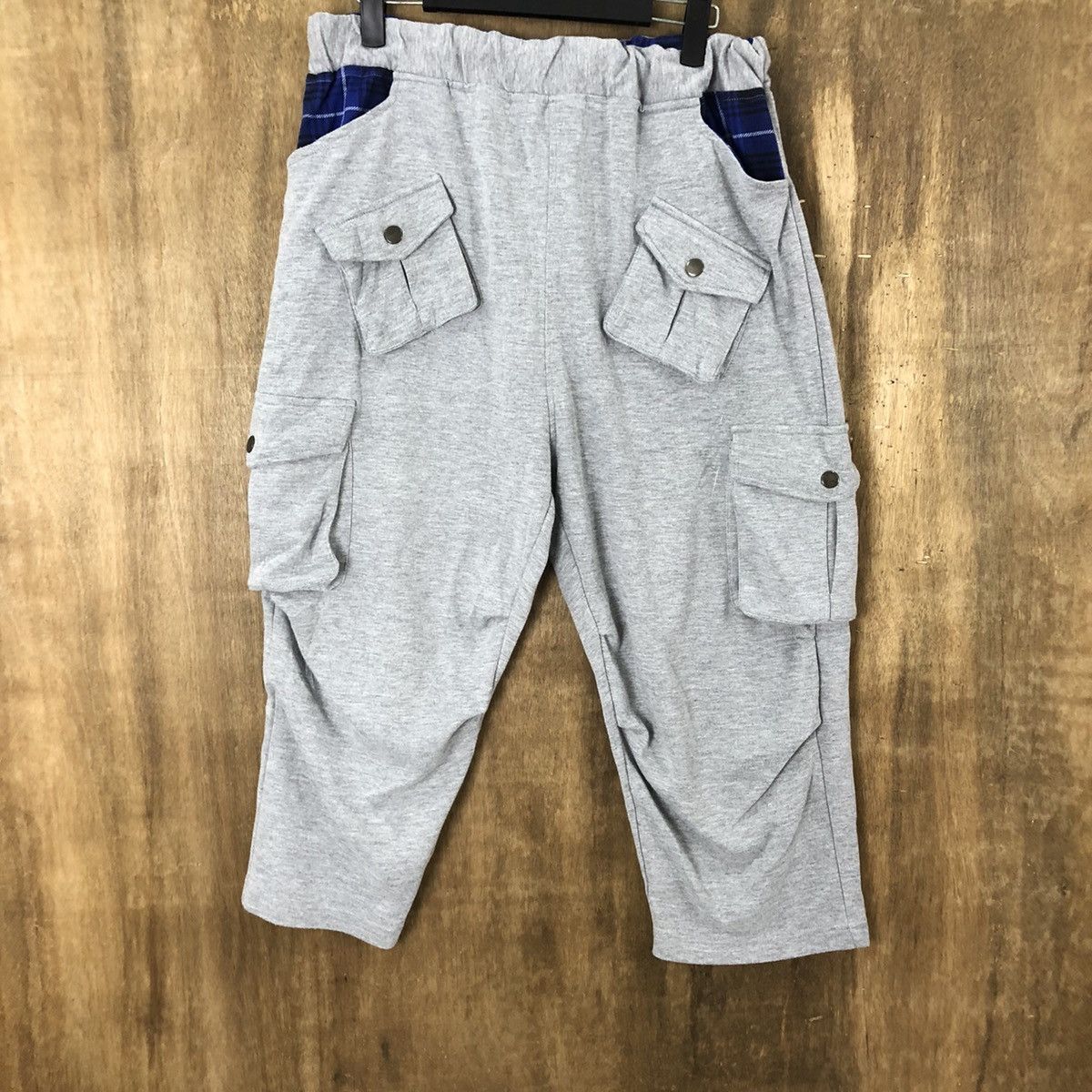 Japanese Brand Halman Grey Cropped Cargo Multipocket pants #6185 Size US 27 - 3 Thumbnail
