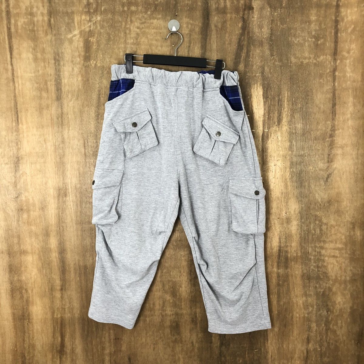 Japanese Brand Halman Grey Cropped Cargo Multipocket pants #6185 Size US 27 - 1 Thumbnail