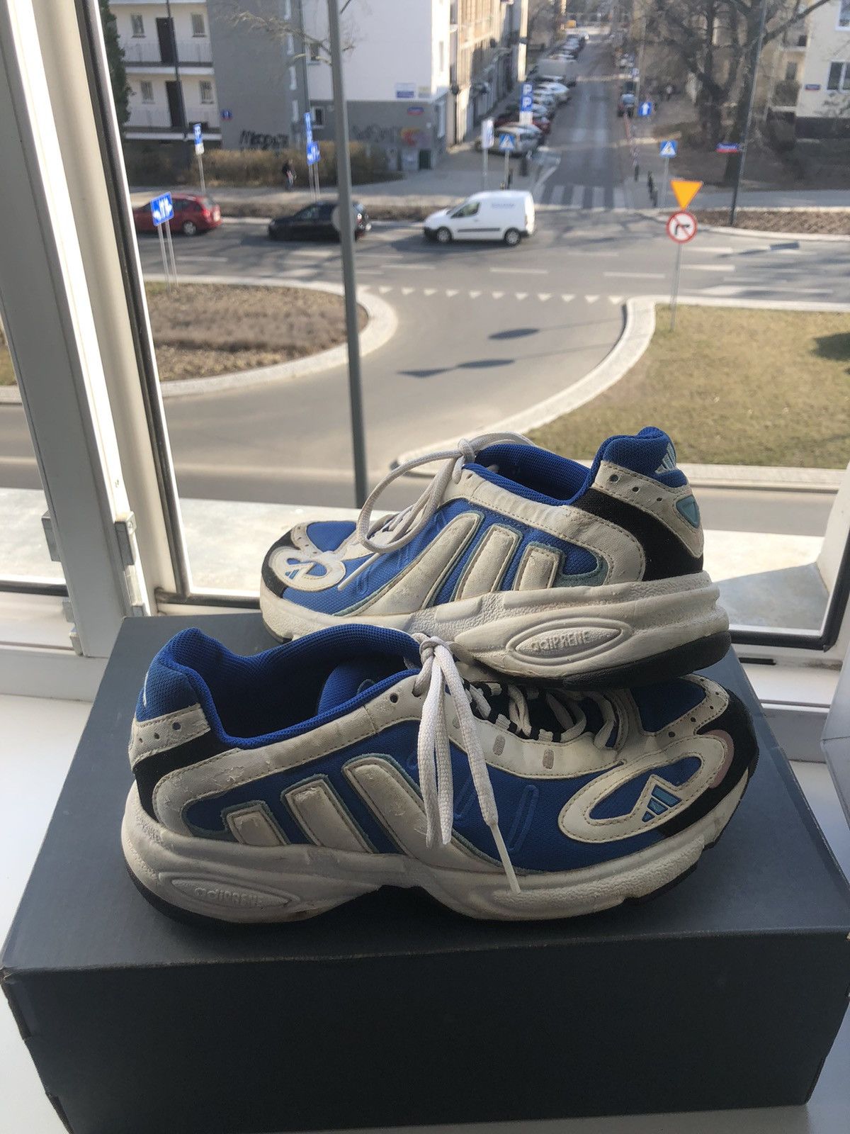 image of Adidas Galaxy Vintage 1996 Archive Shoes in Blue, Men's (Size 8)