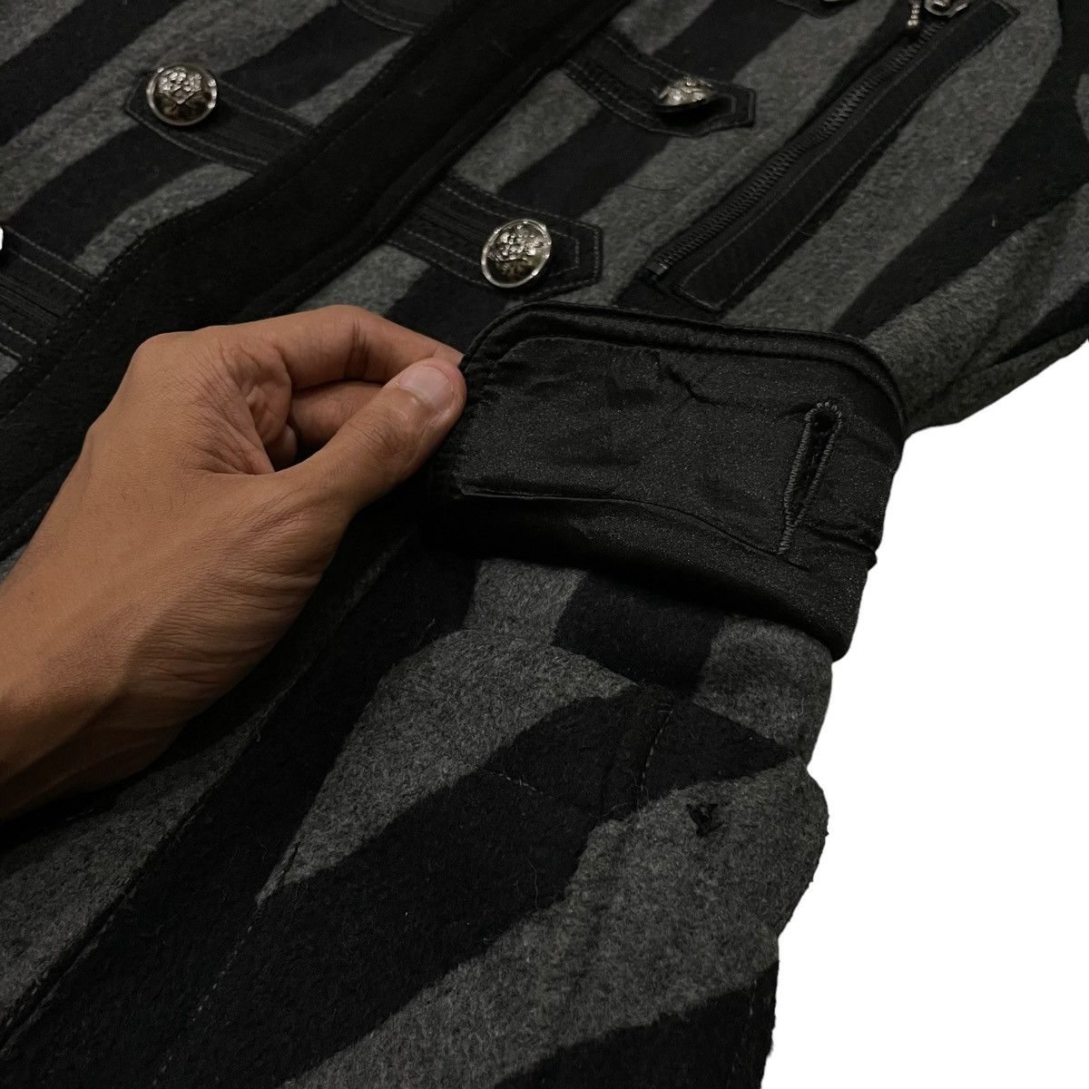 Le Grande Bleu (L.G.B.) Vintage Algonquins Seditionaries Gothic Punk Long Jacket Size S / US 4 / IT 40 - 9 Thumbnail