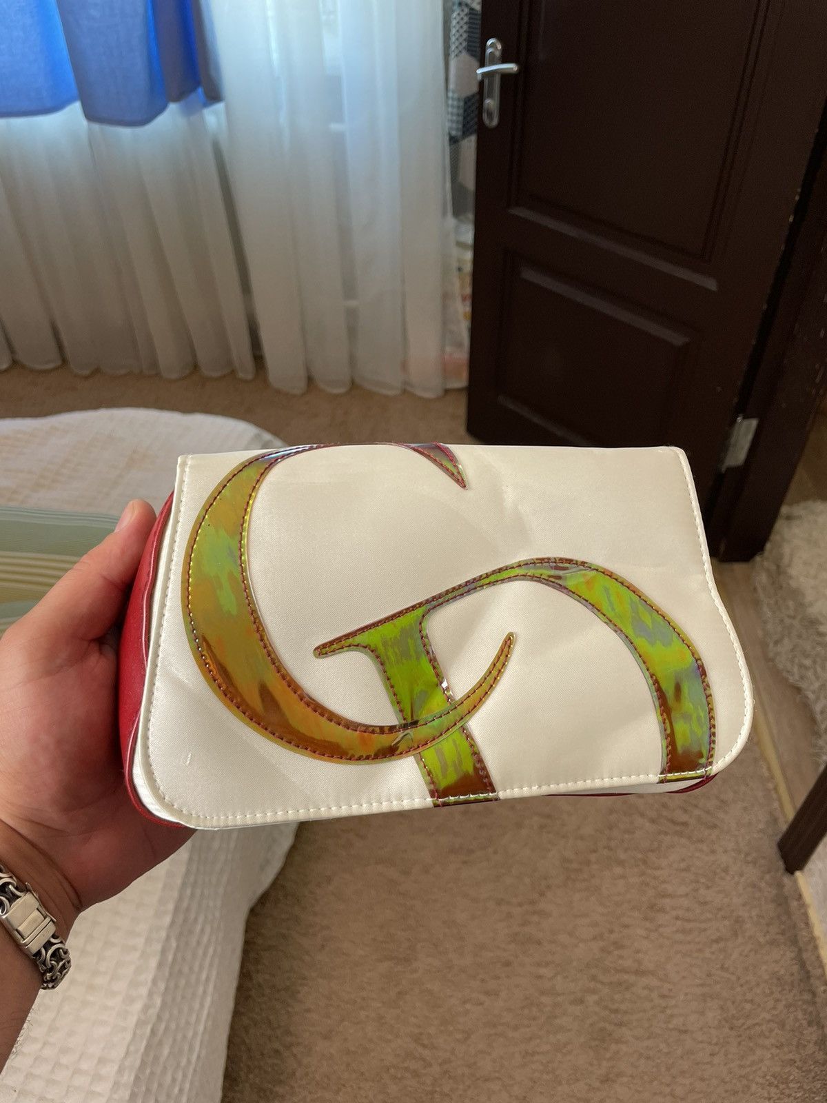Christian Dior big CD Pearl pouch bag
