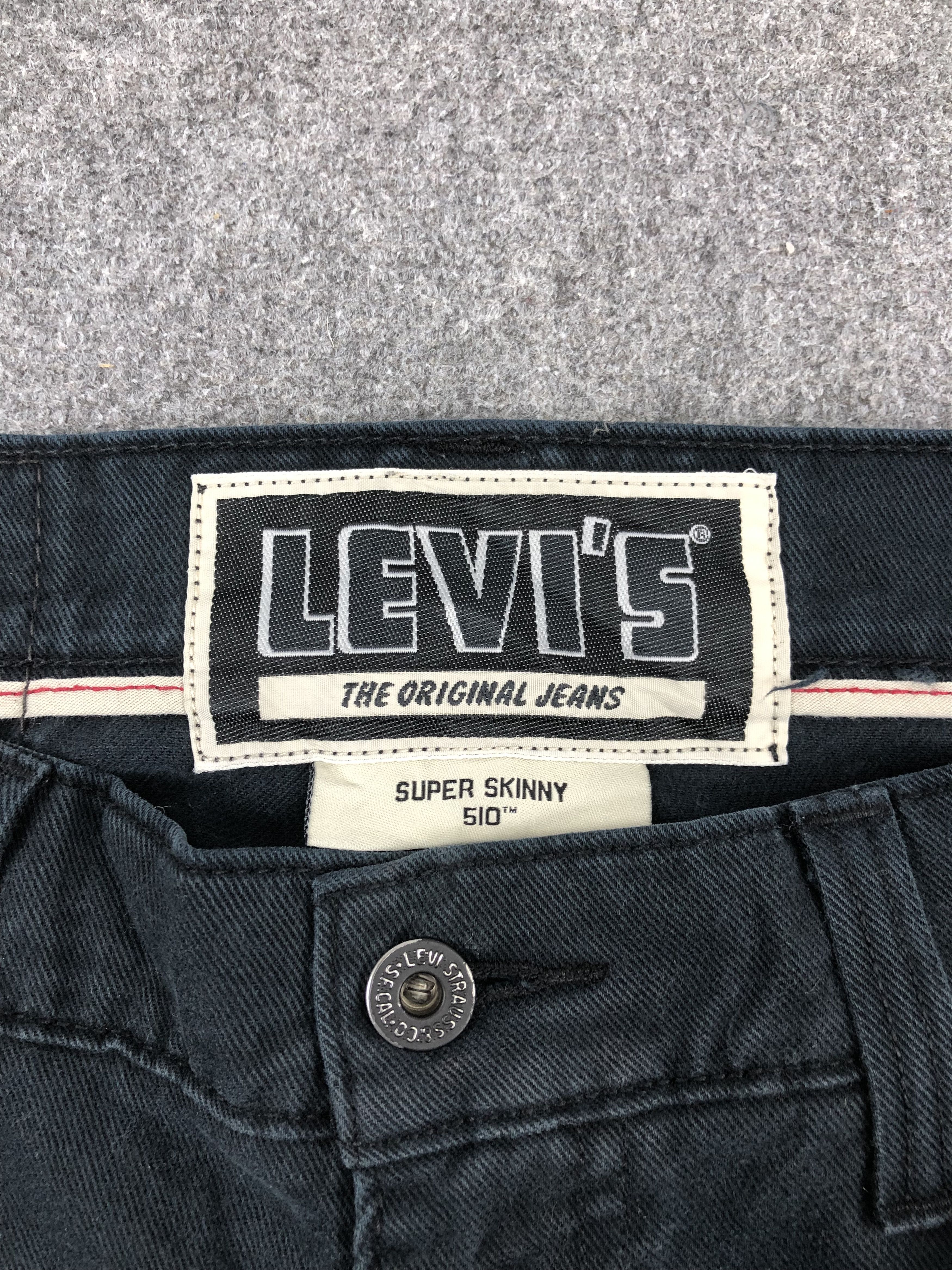 Levi's × Vintage Vintage Levis 510 Faded Black Skinny Jeans DP1480 Size US 32 / EU 48 - 6 Thumbnail