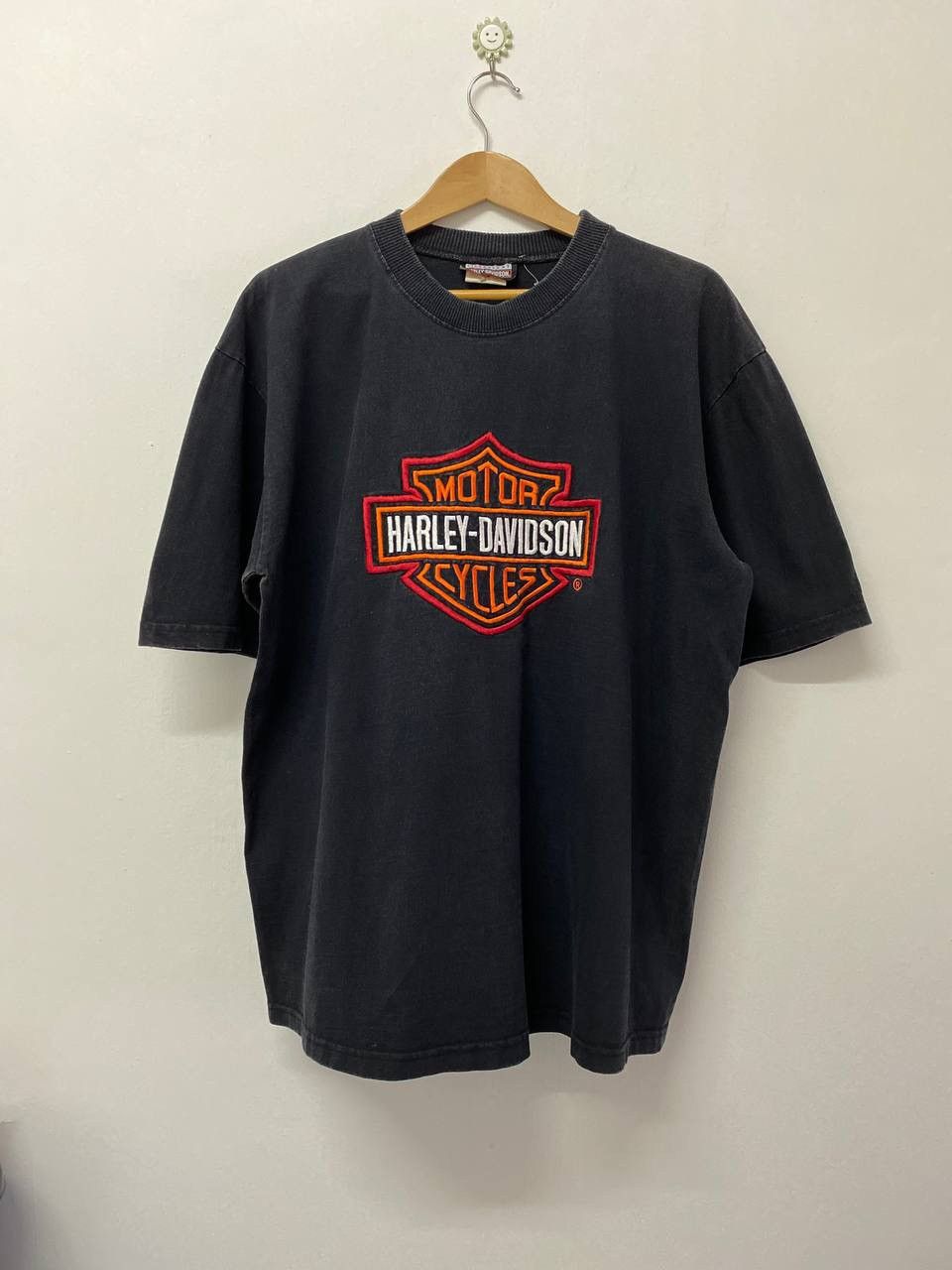 image of Avant Garde x Harley Davidson Vintage Harley Davidson Embrioded Logo in Black, Men's (Size Large)