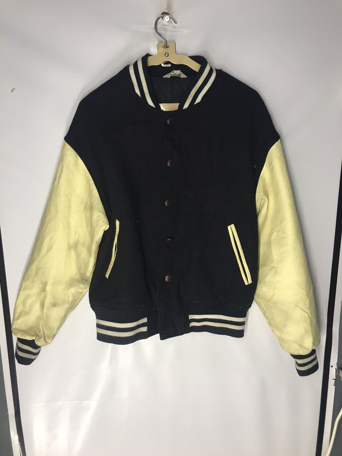 Vintage Vintage neo blood varsity leather sleeve jacket button up Size US M / EU 48-50 / 2 - 8 Thumbnail