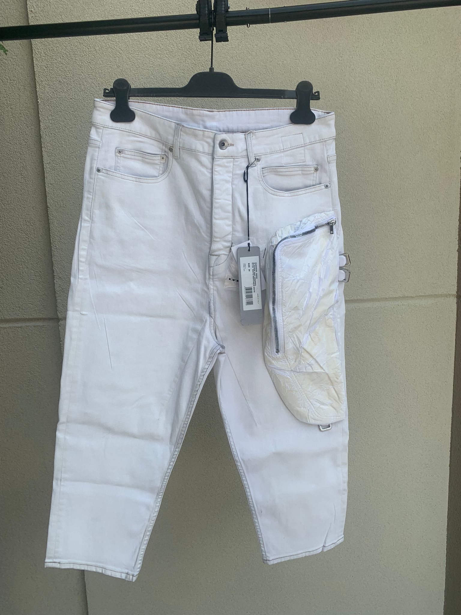 Rick Owens Drkshdw Bladder Cropped Denim in Chalk White Size US 34 / EU 50 - 4 Thumbnail