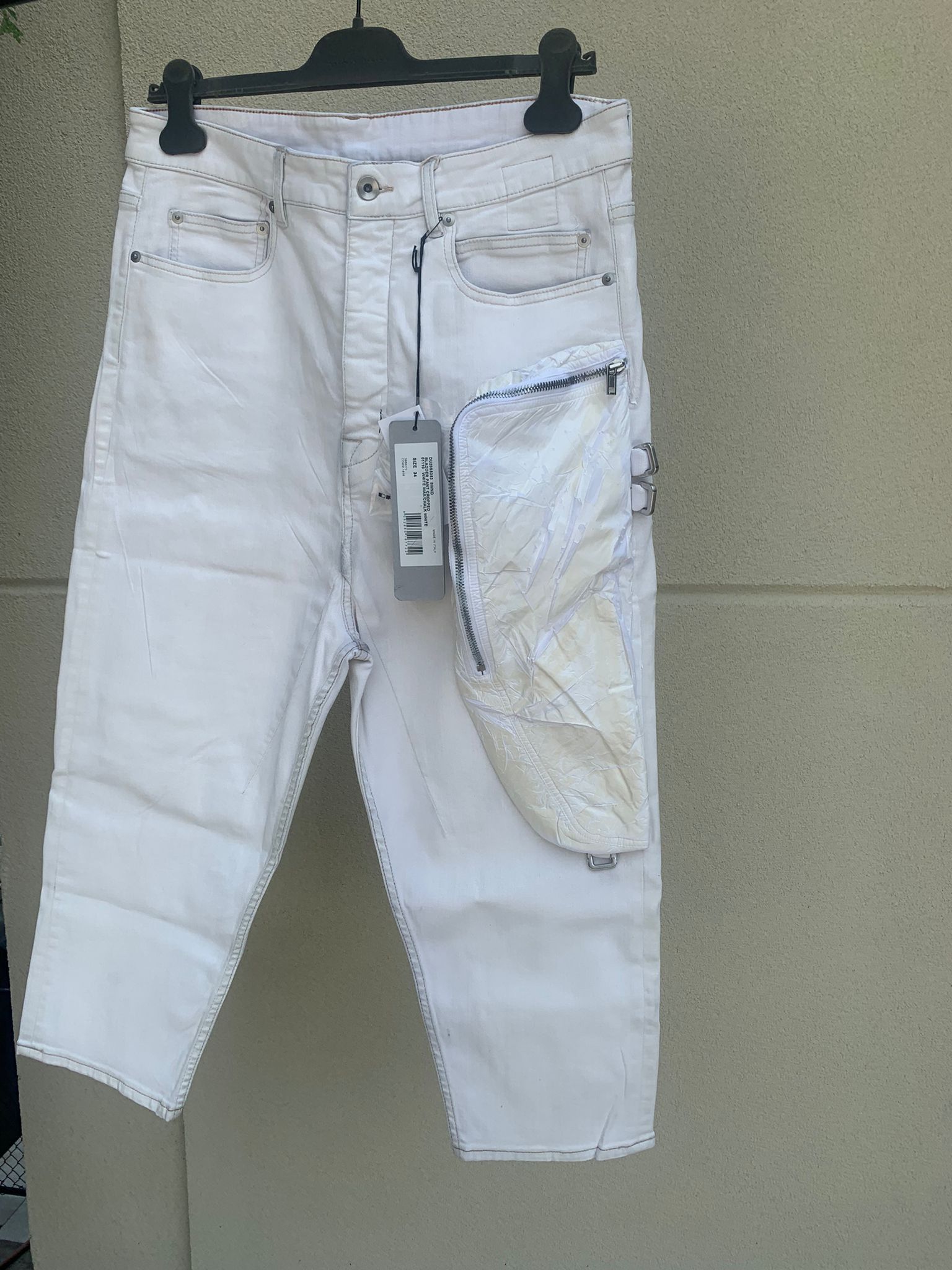 Rick Owens Drkshdw Bladder Cropped Denim in Chalk White Size US 34 / EU 50 - 2 Thumbnail