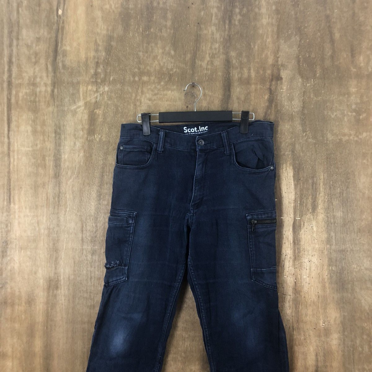 Japanese Brand Scott inc Dark blue multipocket cargo pants #6285 Size US 28 / EU 44 - 2 Thumbnail