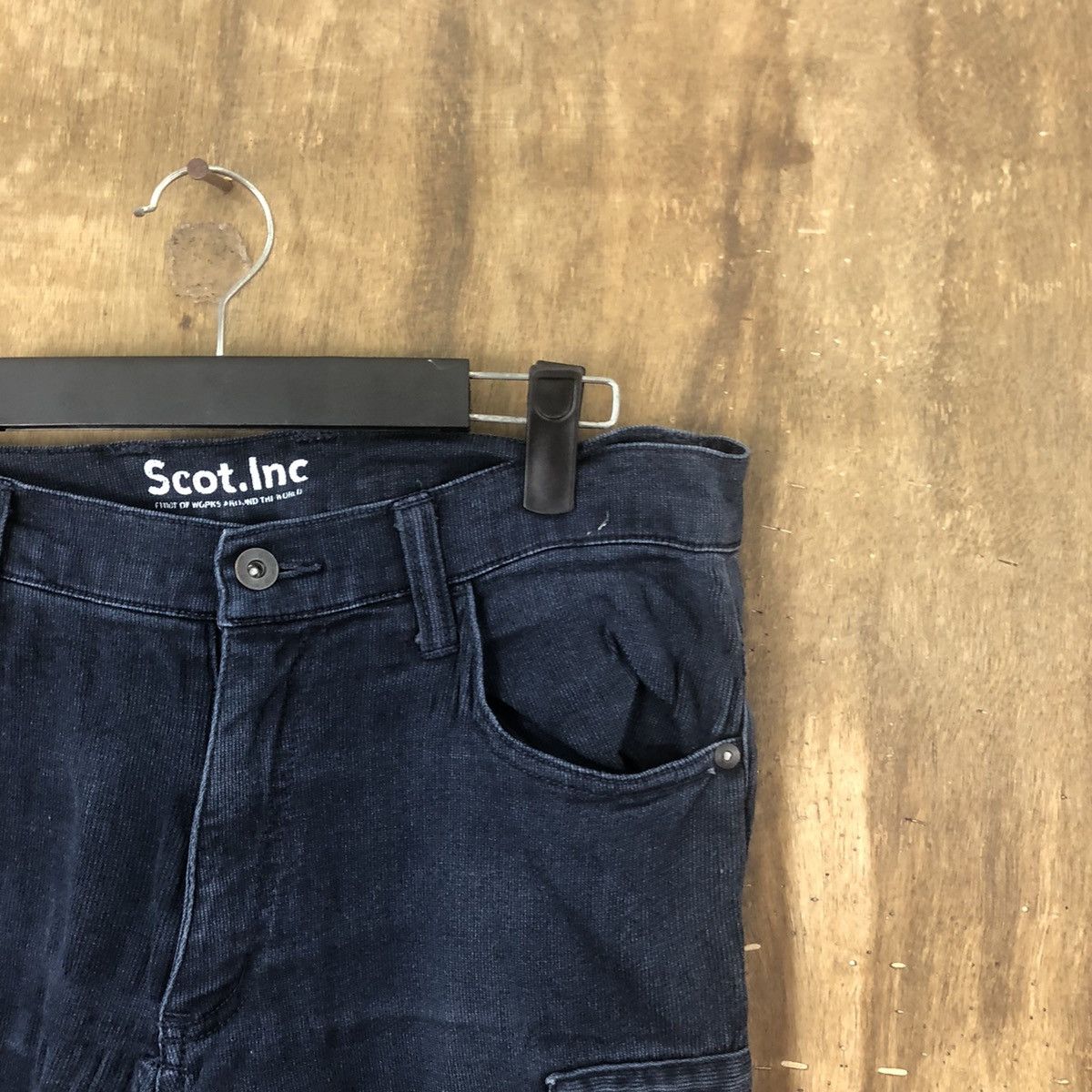 Japanese Brand Scott inc Dark blue multipocket cargo pants #6285 Size US 28 / EU 44 - 5 Thumbnail