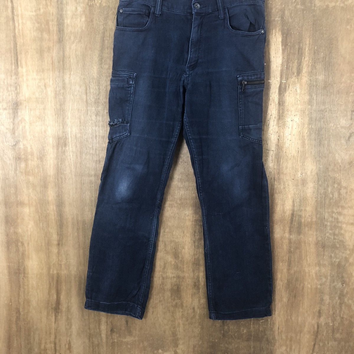 Japanese Brand Scott inc Dark blue multipocket cargo pants #6285 Size US 28 / EU 44 - 3 Thumbnail