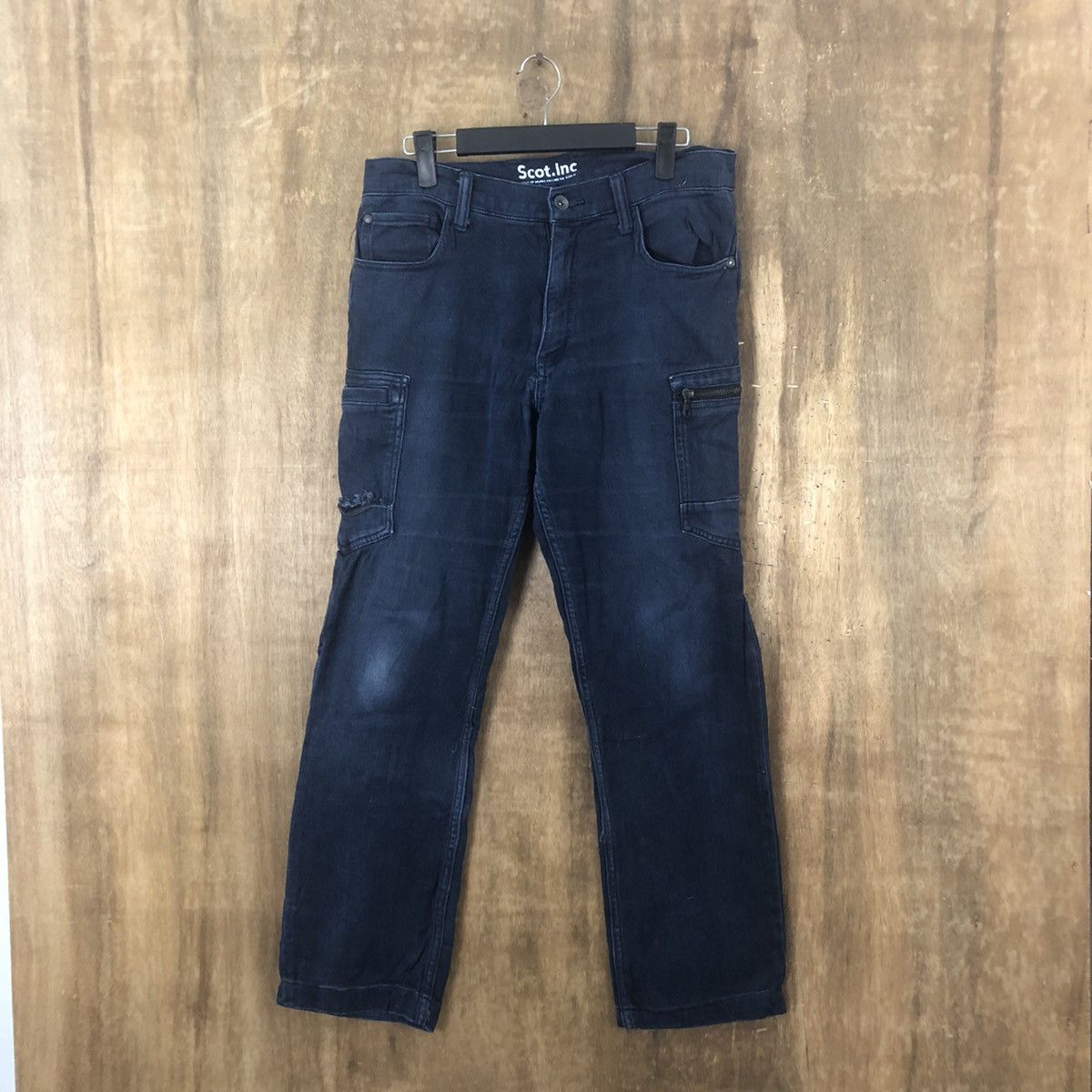 Japanese Brand Scott inc Dark blue multipocket cargo pants #6285 Size US 28 / EU 44 - 1 Thumbnail