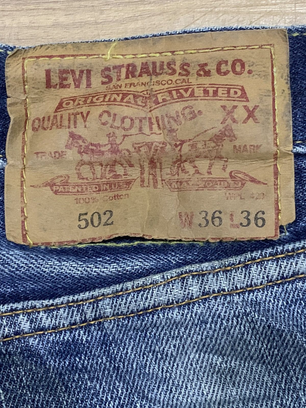 Levi's × Levi's Vintage Clothing × Vintage Levis Selvedge 502 Regular Taper Big E ButtonFly Jeans Size US 36 / EU 52 - 12 Thumbnail