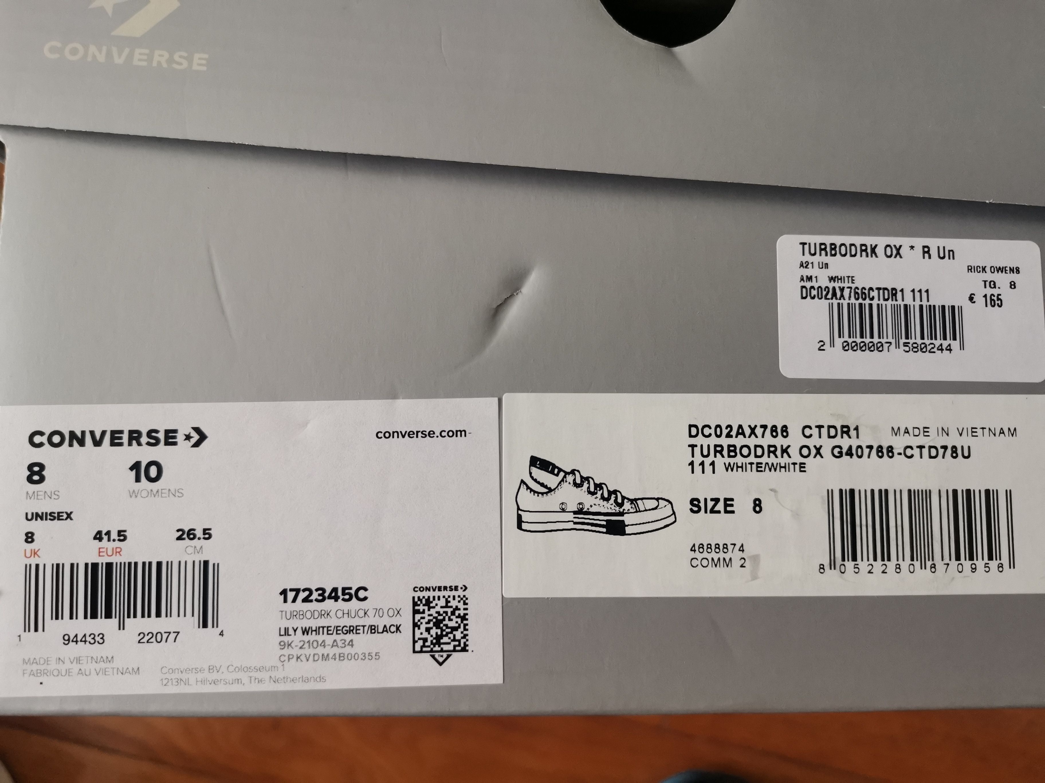 Converse × Rick Owens Drkshdw Rick owens drkshdw x converse egret chuck 70 low sneakers Size US 8 / EU 41 - 7 Thumbnail