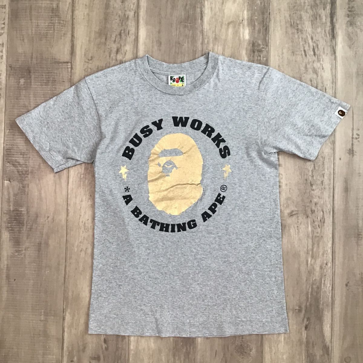 Bape ✨Gold foil✨ APE HEAD T-shirt gray BAPE a bathing ape Size US S / EU 44-46 / 1 - 1 Thumbnail