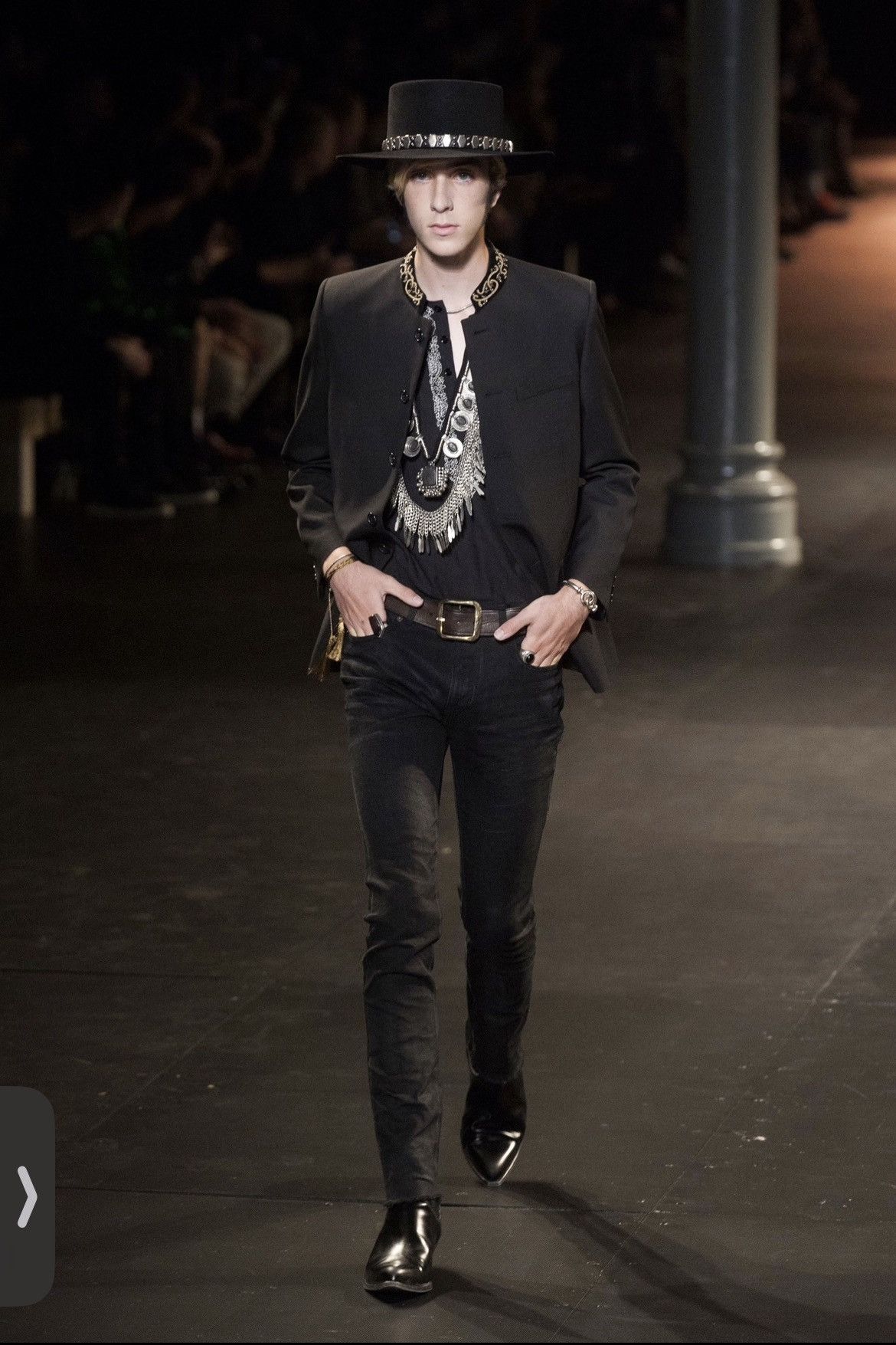 Hedi Slimane × Saint Laurent Paris 15SS Embroidered Henley Tunic sz38 Size US S / EU 44-46 / 1 - 6 Thumbnail