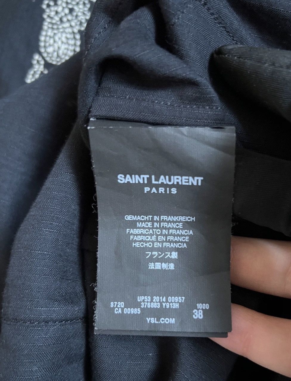 Hedi Slimane × Saint Laurent Paris 15SS Embroidered Henley Tunic sz38 Size US S / EU 44-46 / 1 - 5 Thumbnail