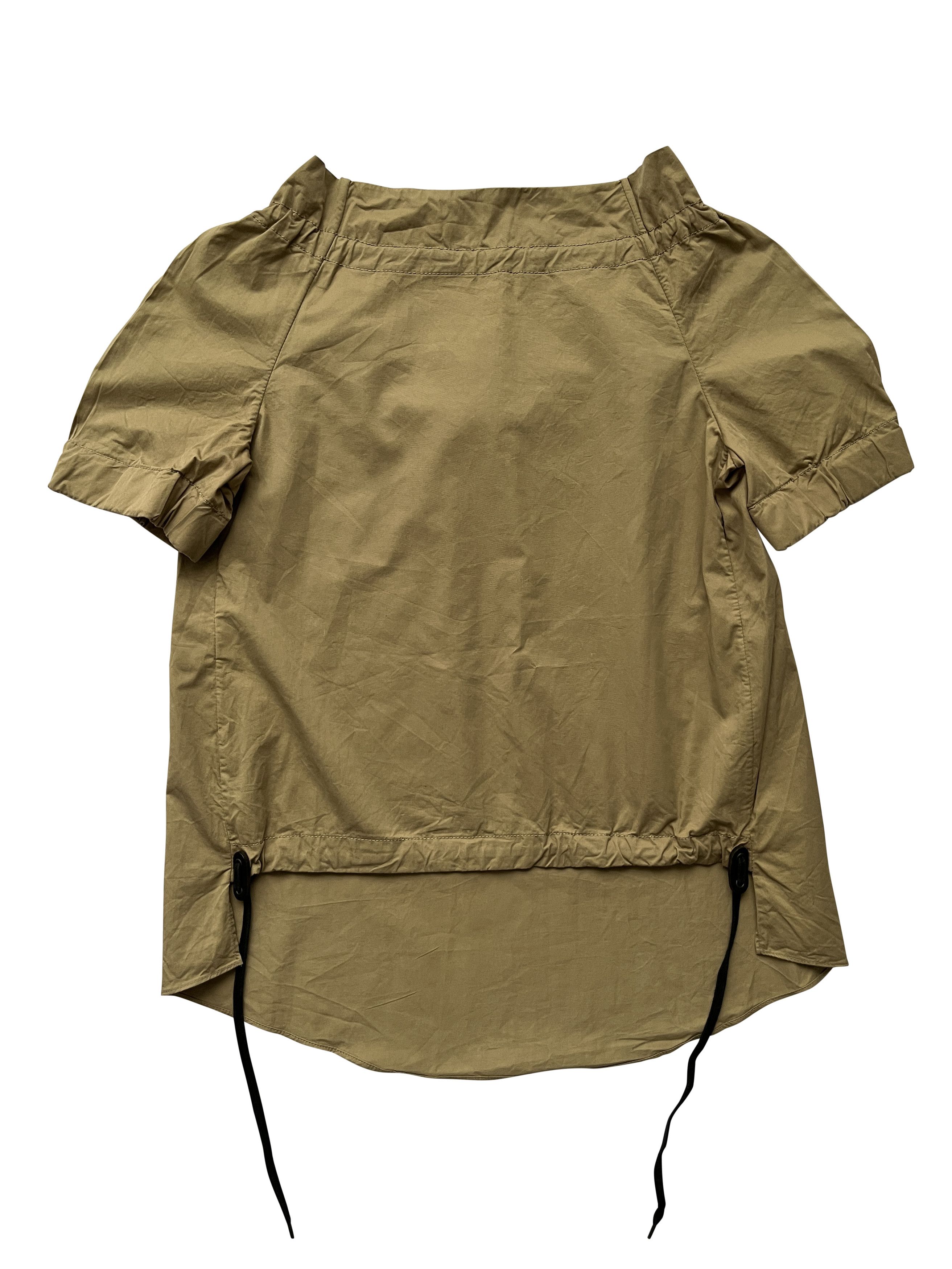 Marni ⚡️QUICK SALE⚡️2011 Marni Dark Beige Short Sleeve Top Blouse Size XS / US 0-2 / IT 36-38 - 2 Thumbnail