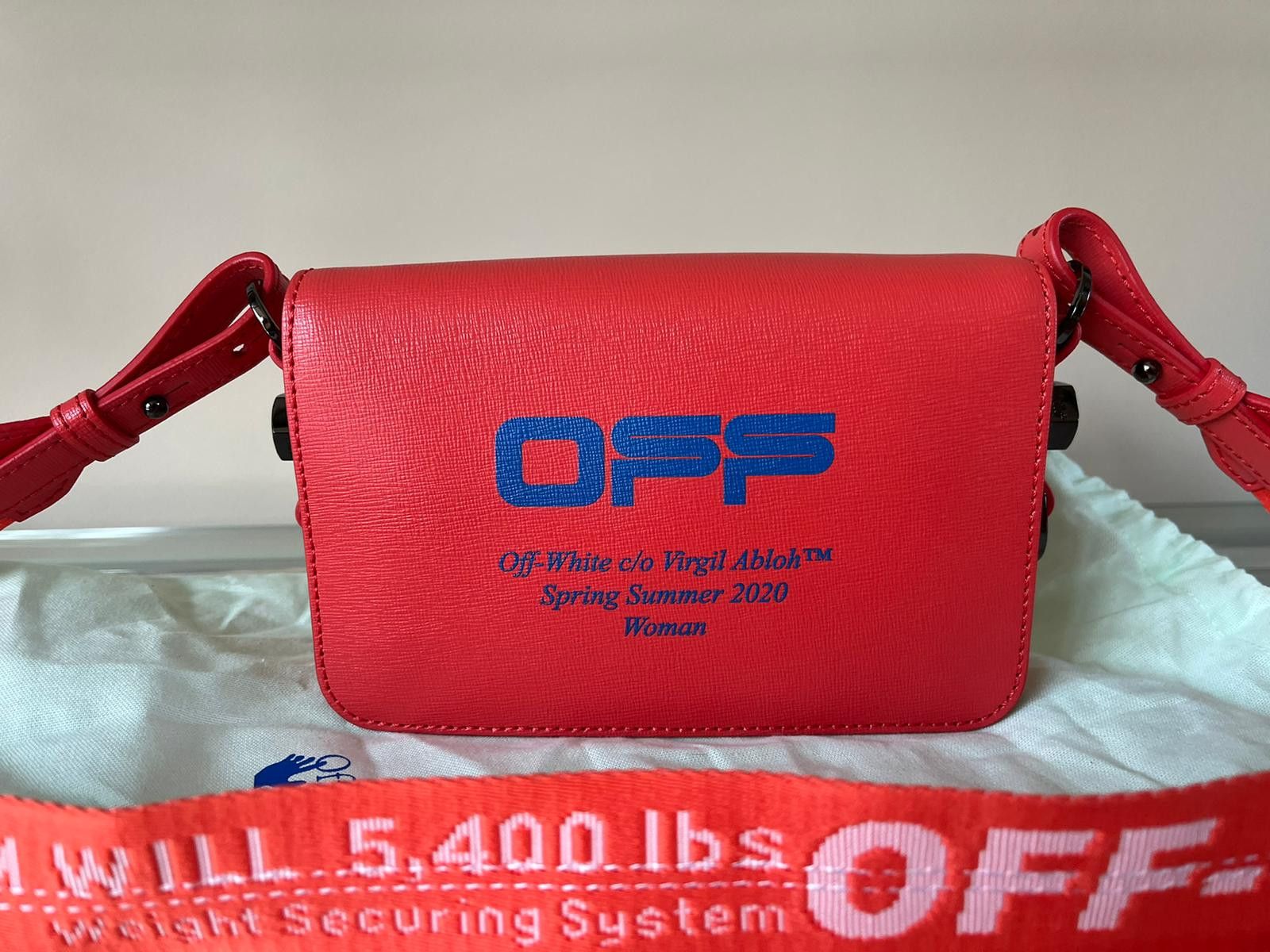 Off-White o1rshd1 SS20 Logo Medium Binder Clip Bag in Red Size ONE SIZE - 3 Thumbnail