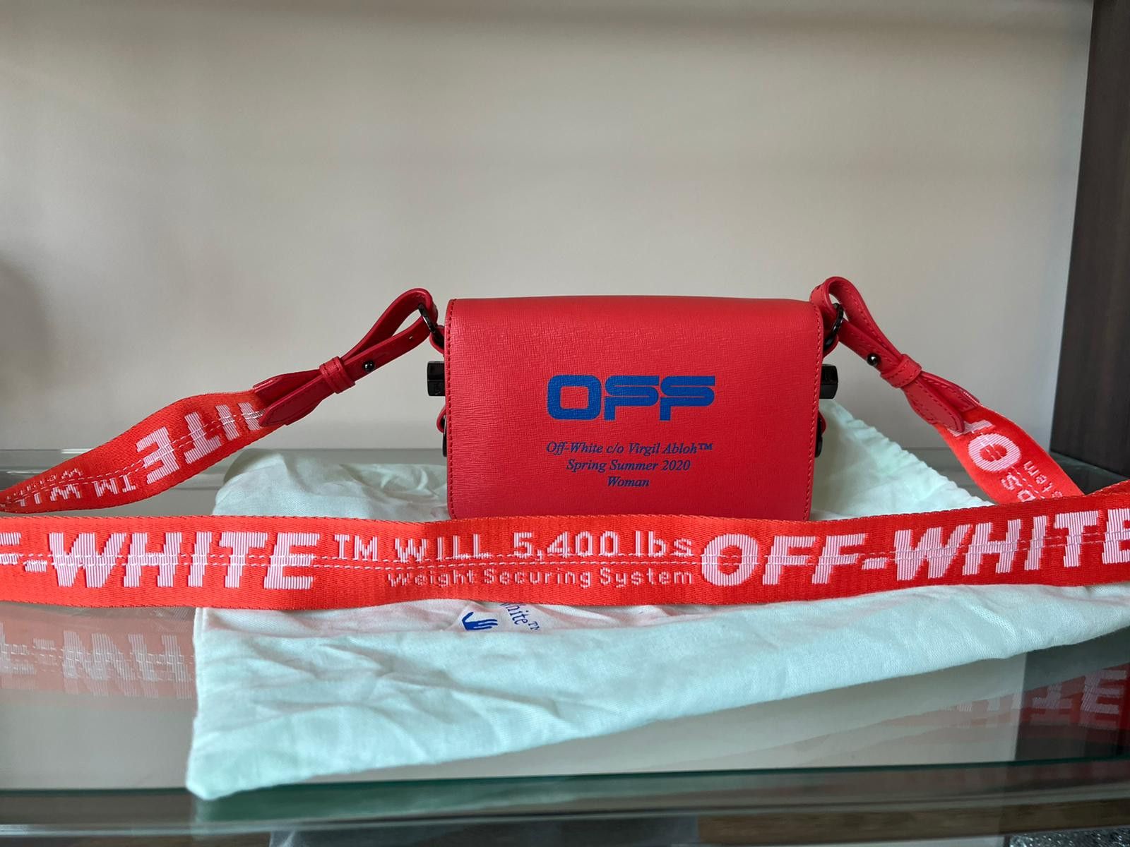 Off-White o1rshd1 SS20 Logo Medium Binder Clip Bag in Red Size ONE SIZE - 1 Thumbnail