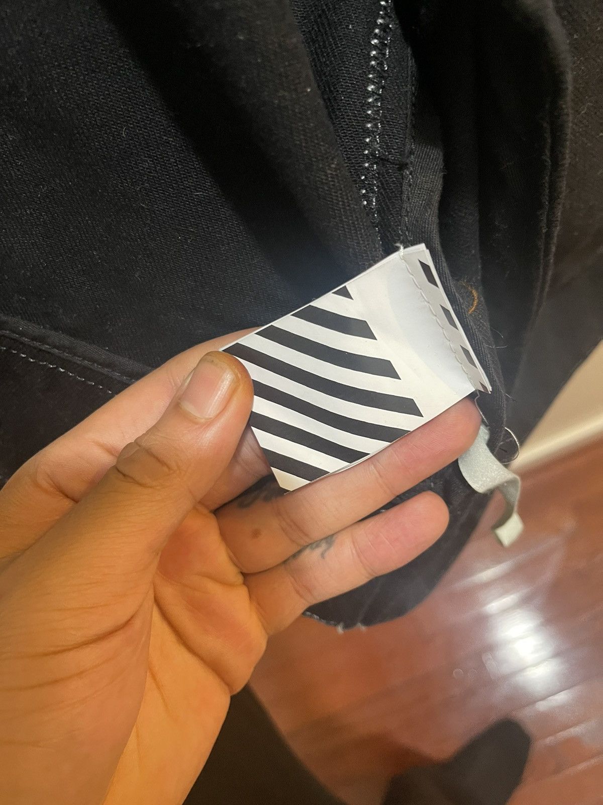Off-White Off White C/o Virgil Abloh Offf Beige Black Denim Jacket Size US M / EU 48-50 / 2 - 8 Thumbnail