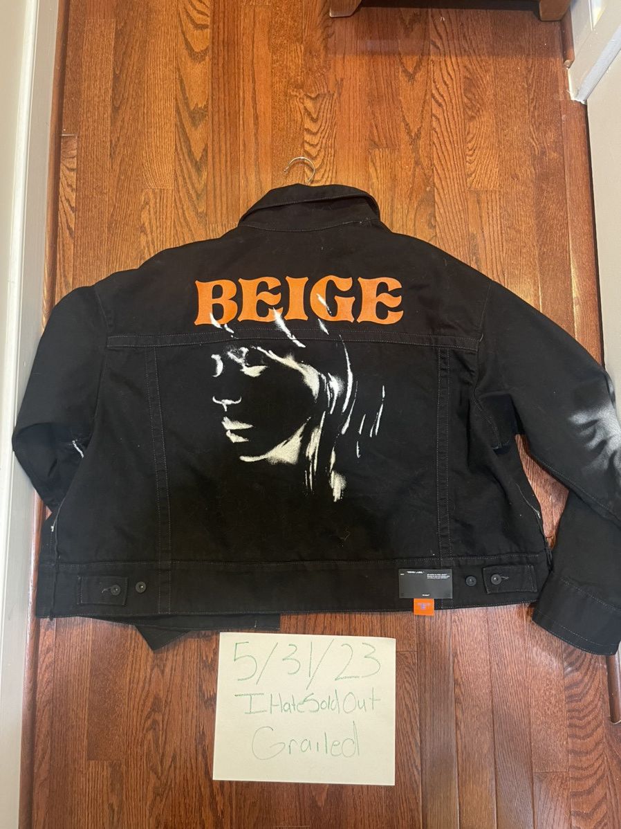 Off-White Off White C/o Virgil Abloh Offf Beige Black Denim Jacket Size US M / EU 48-50 / 2 - 6 Thumbnail